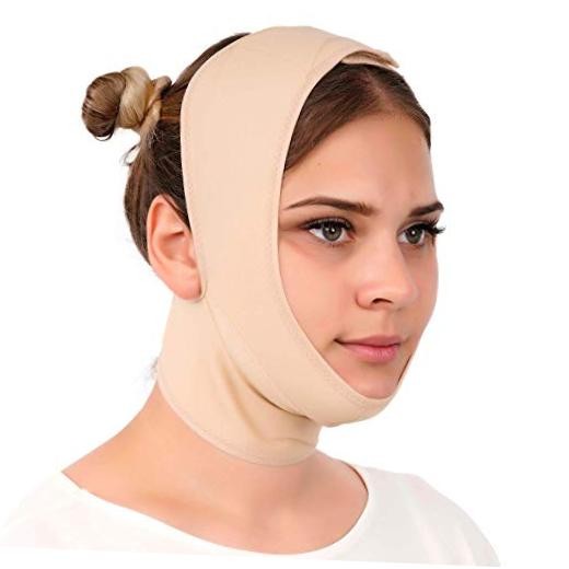 Post Surgery Neck and Chin Compression Garment Wrap Large (Pack of 1) Beige