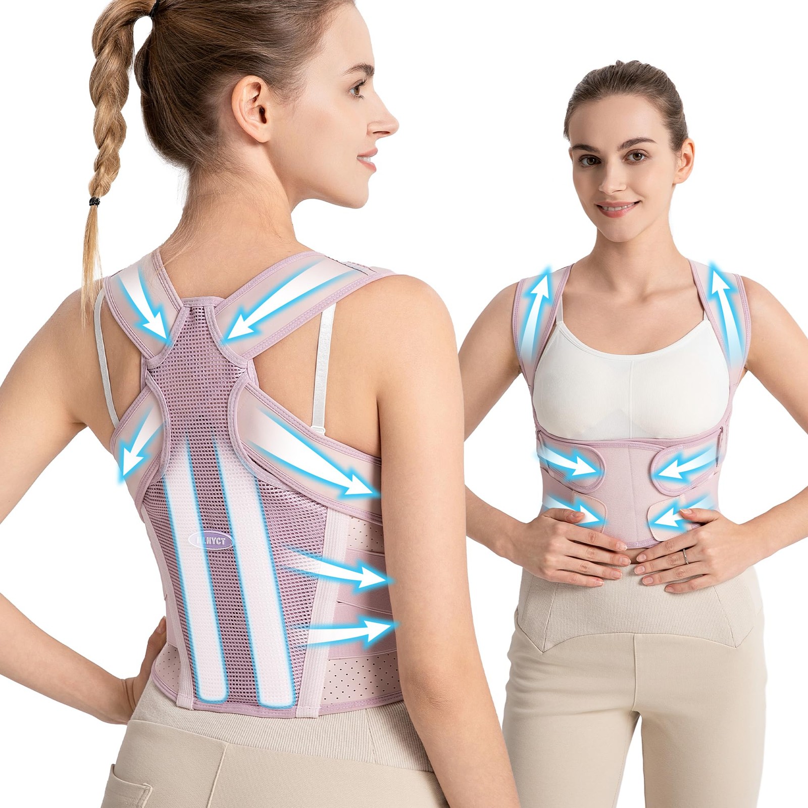 NLNYCT Posture Corrector for Women – 2-in-1 Back Brace with Shoulder Support,…