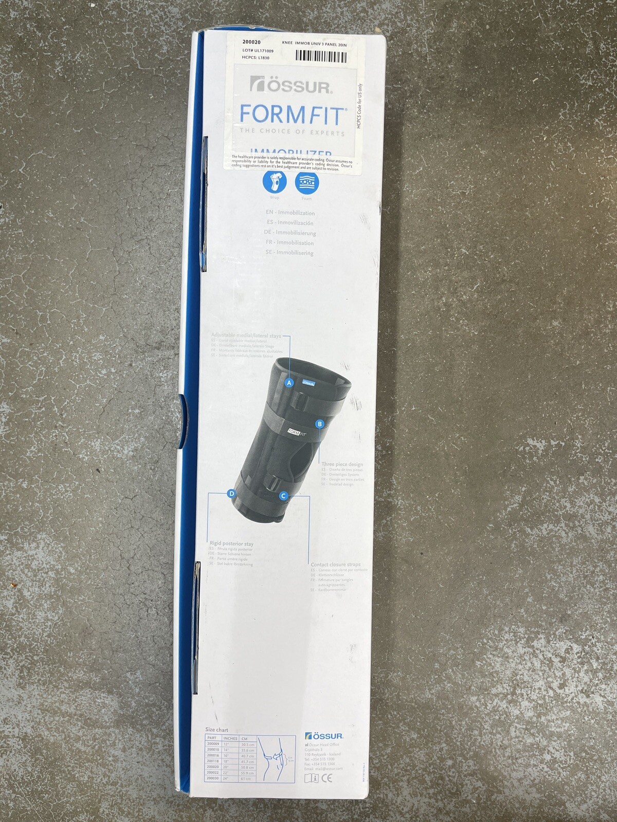 Ossur Form Fit Knee Immobilizer Universal – 3 Panel 20 Inch – Black – DEAL!