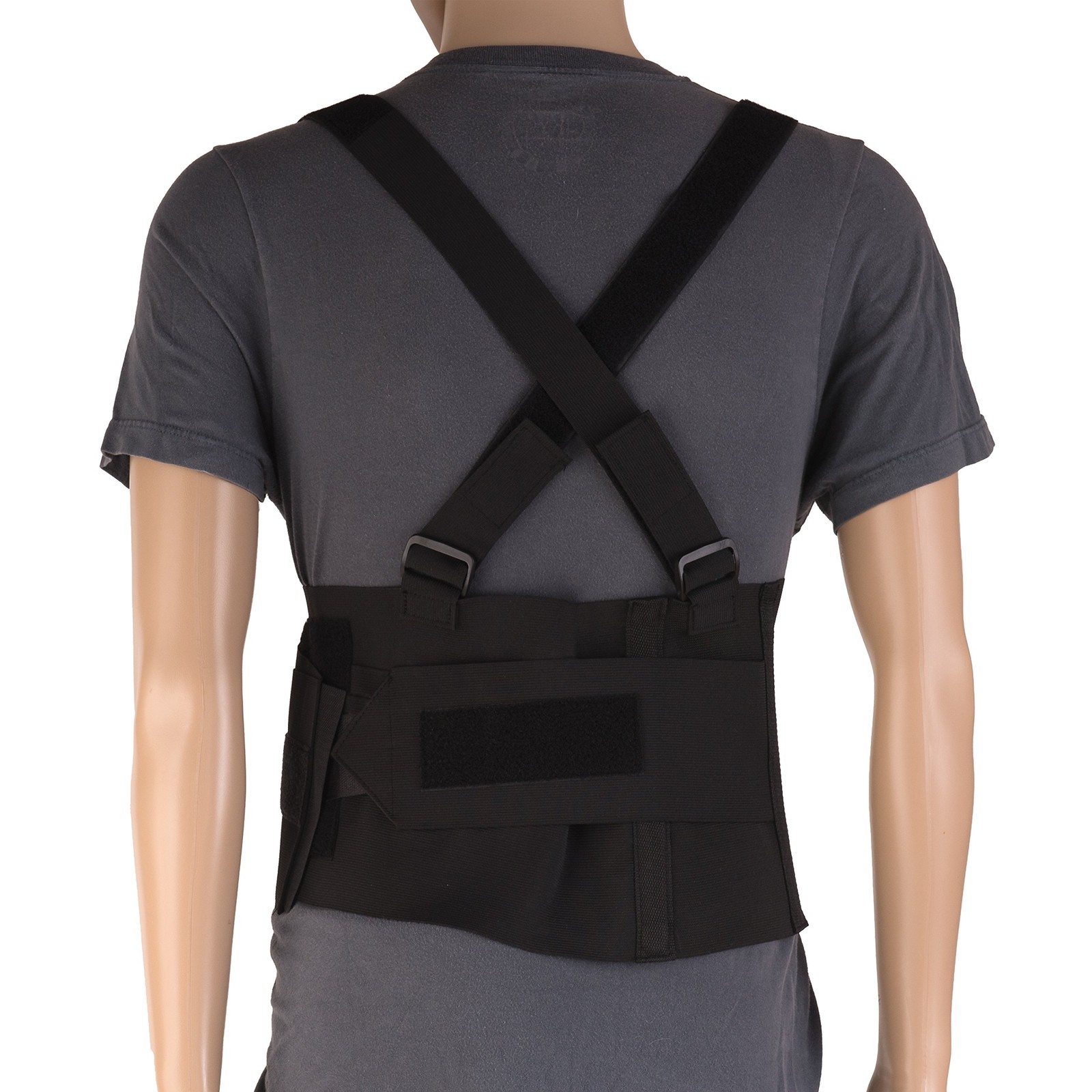 MABIS Deluxe Work Belt Back Support Brace with Waist size: 40-54 Inch, Black