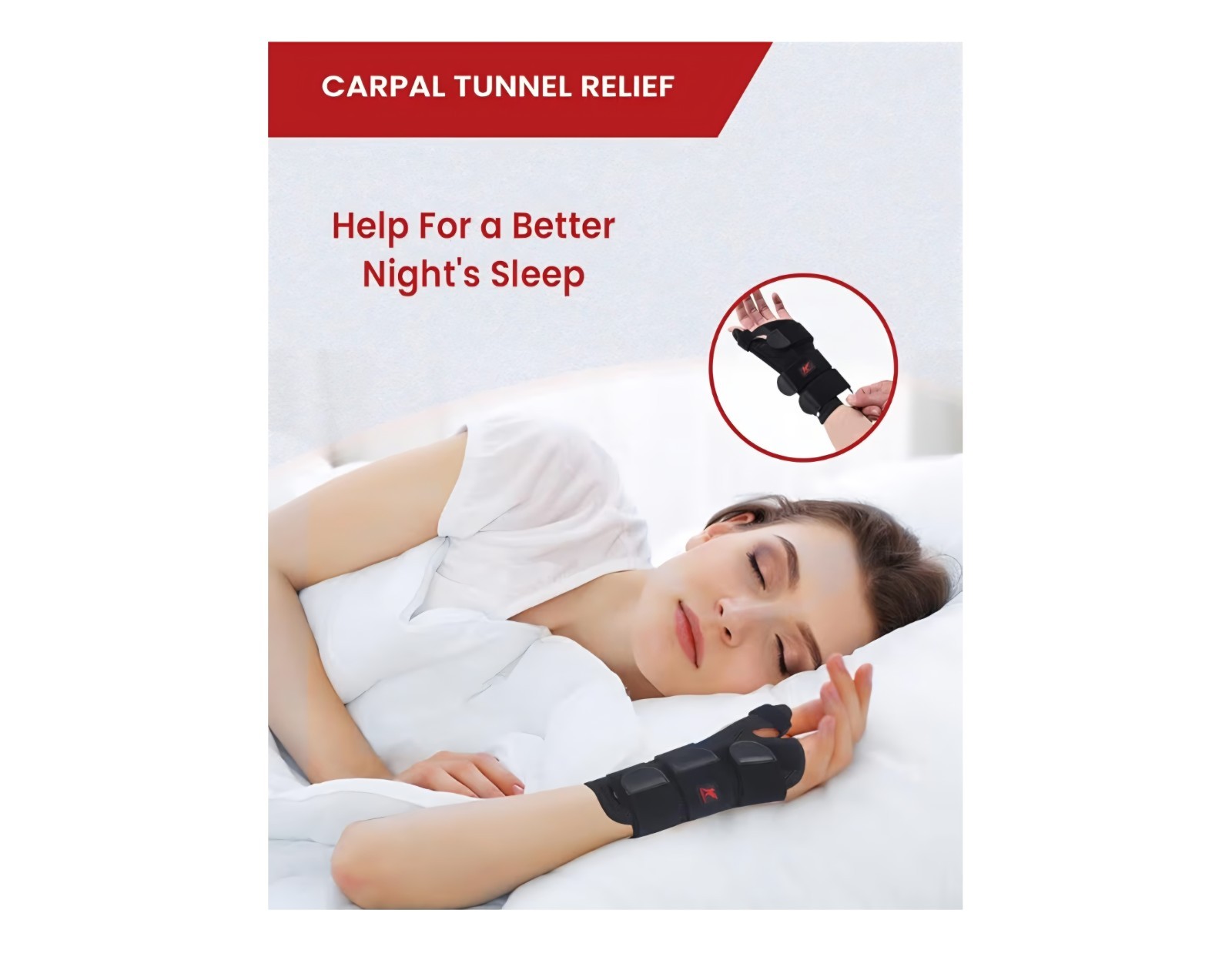Hurmoya Wrist Brace for Carpal Tunnel Night Sleep Support – Left Large NIB