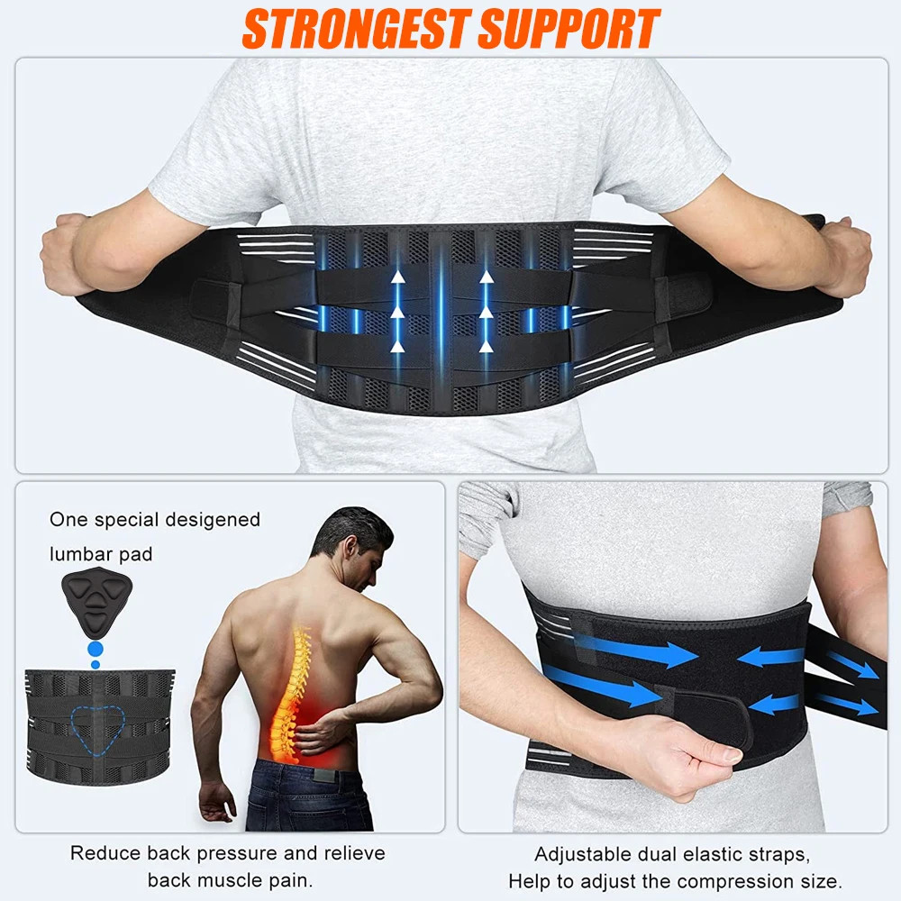 Adjustable Lower Back Brace Lumbar Support Waist Belt for Men & Women