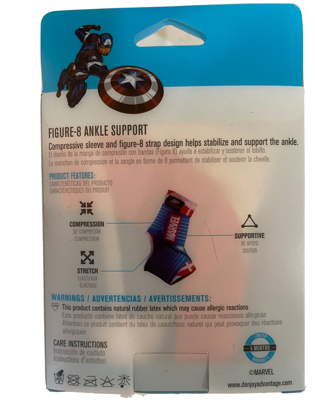 DonJoy Advantage Youth Moderate Ankle Support Marvel Captain America