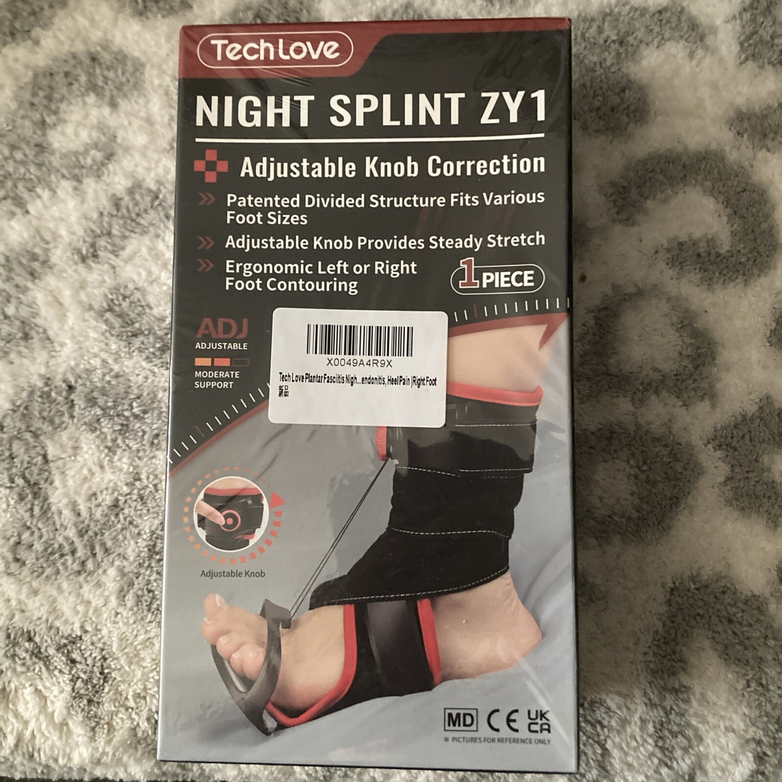 Tech Love Night Splint ZY1 Adjustable Knob Correction Right Foot Contouring
