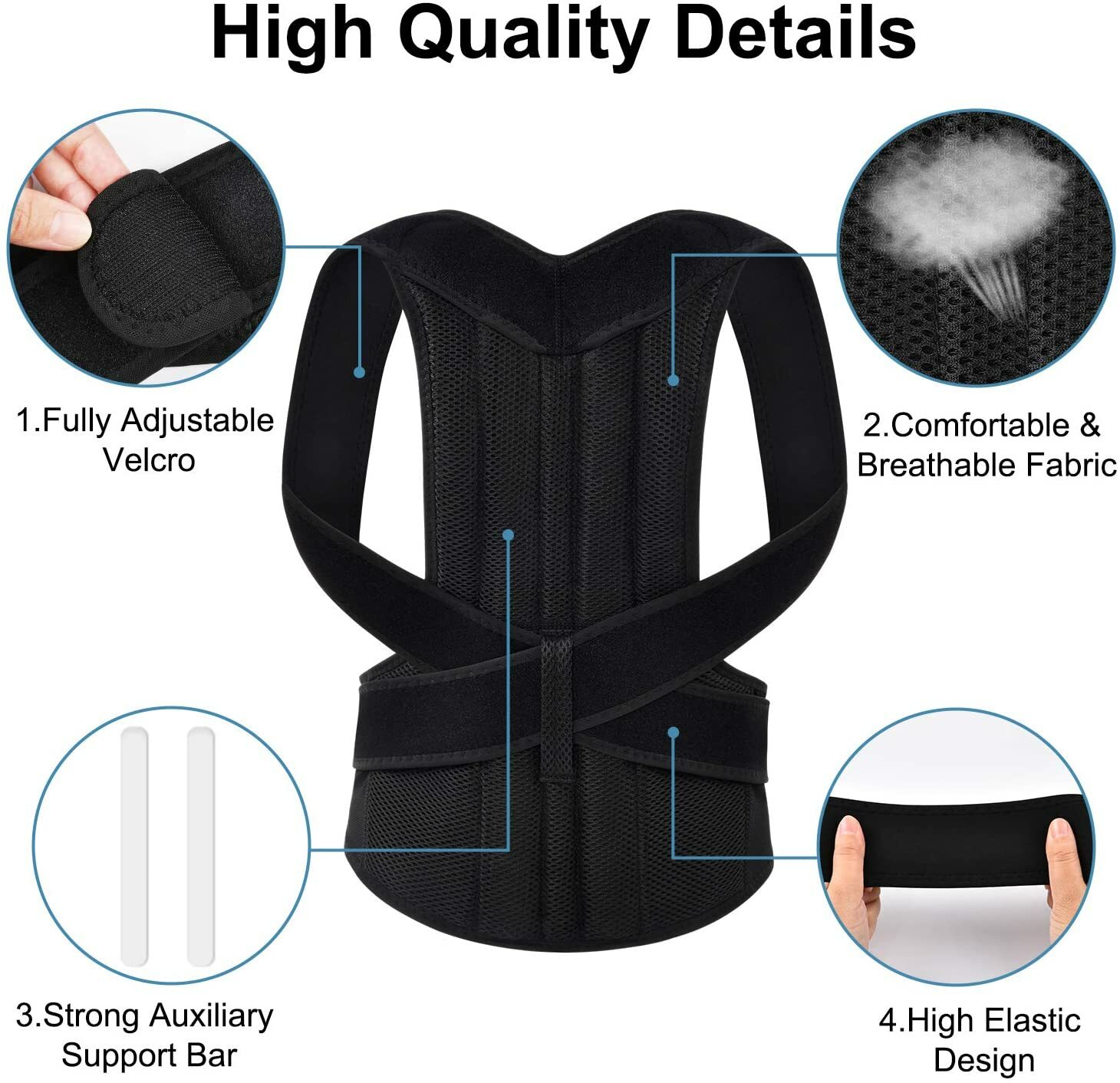 Magnetic Back Posture Corrector Shoulder Straightener Brace Neck Spine Support