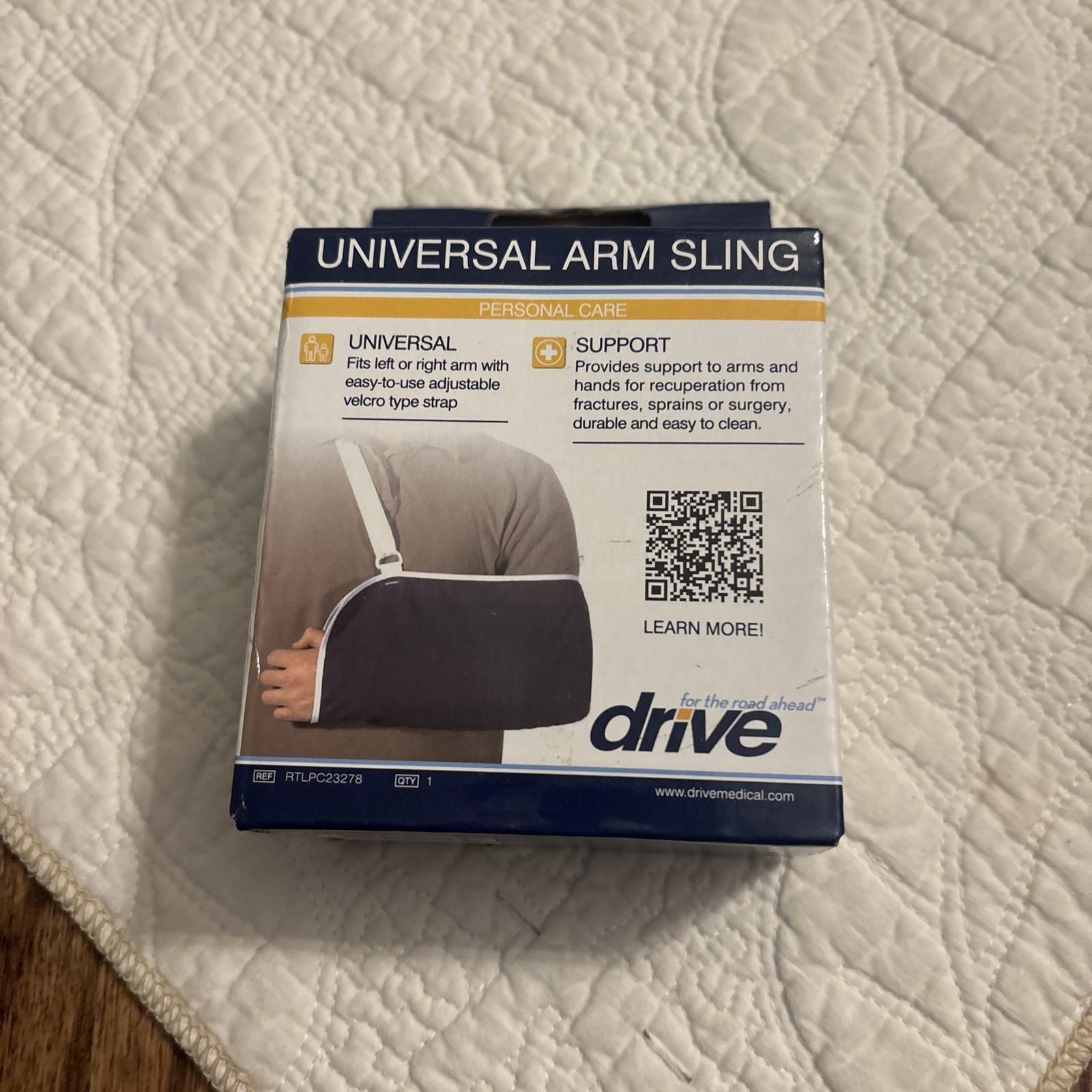 Arm Sling Universal DRIVE MEDICAL Shoulder Arm Support Adjustable Blue Fits L&R