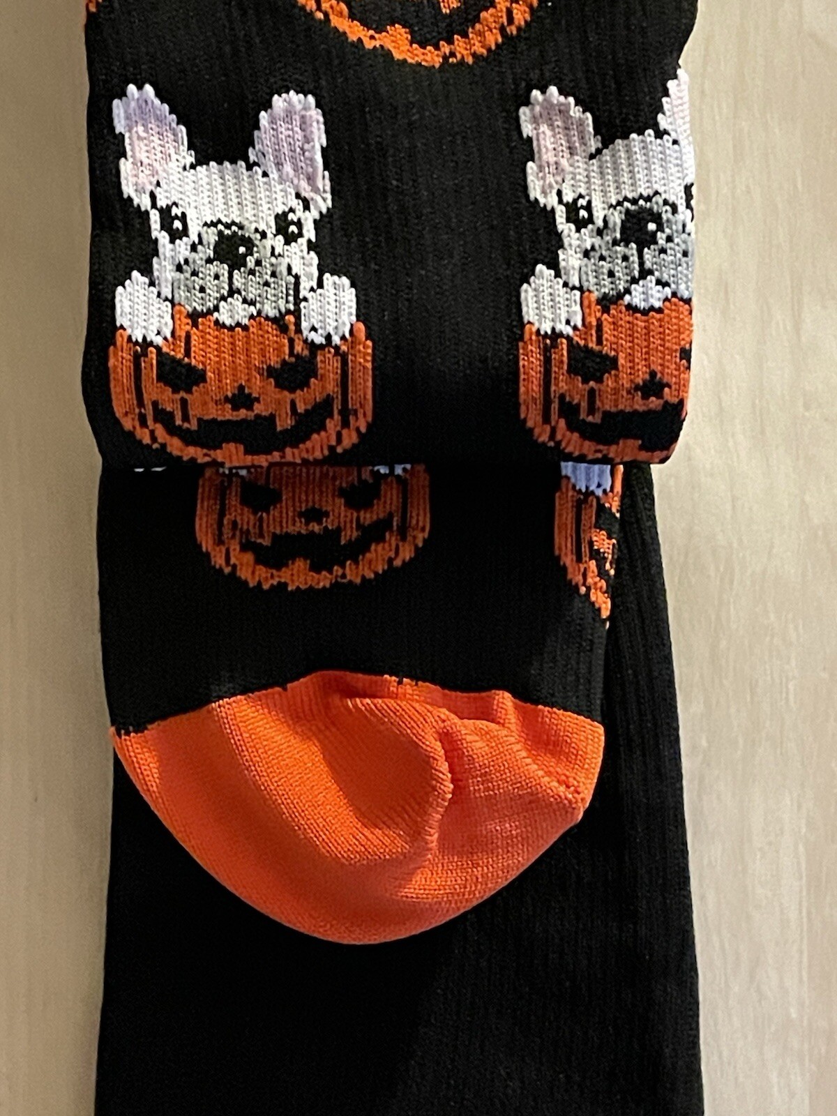 2 Pairs Frenchie Dog Pumpkin Compression Socks Knee High Stockings Running Work