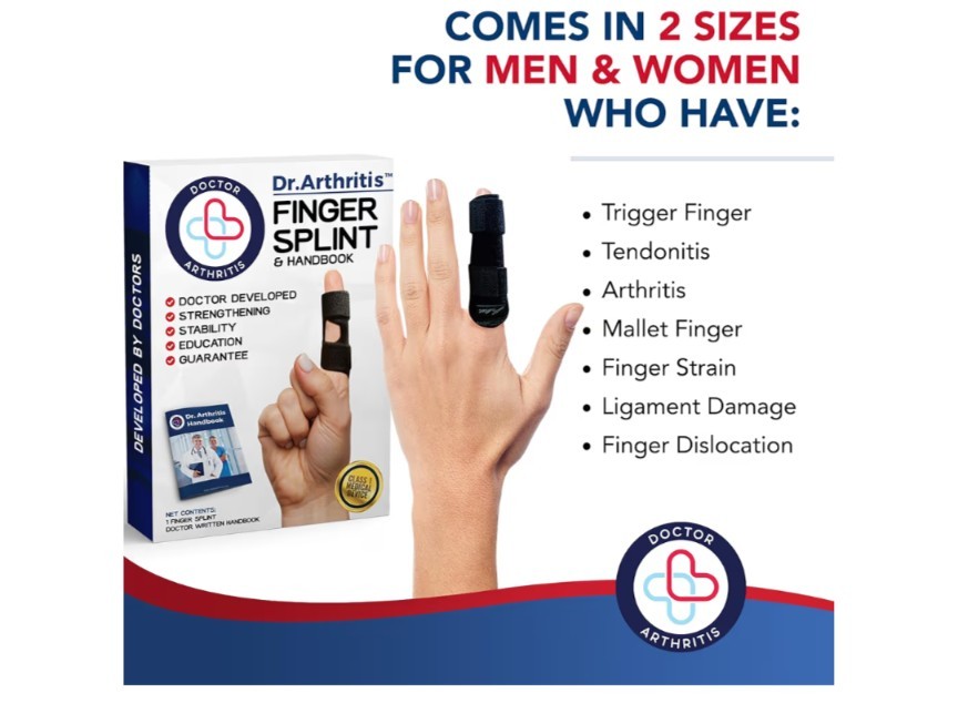 Dr Arthritis Finger Splint Trigger Ring Finger Index Pinky Middle Size S/M