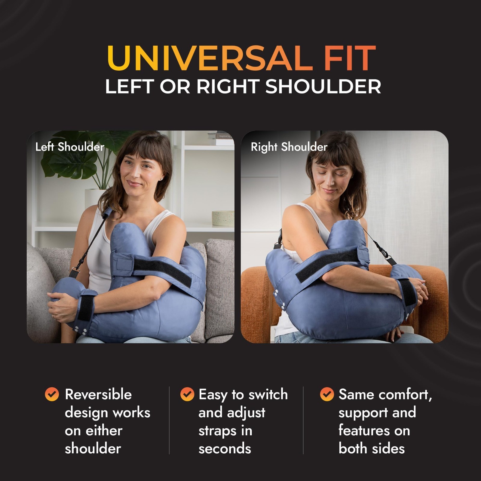 Shoulder Surgery Recovery Pillow – Rotator Cuff Relief, Arm Sling Support, Washa