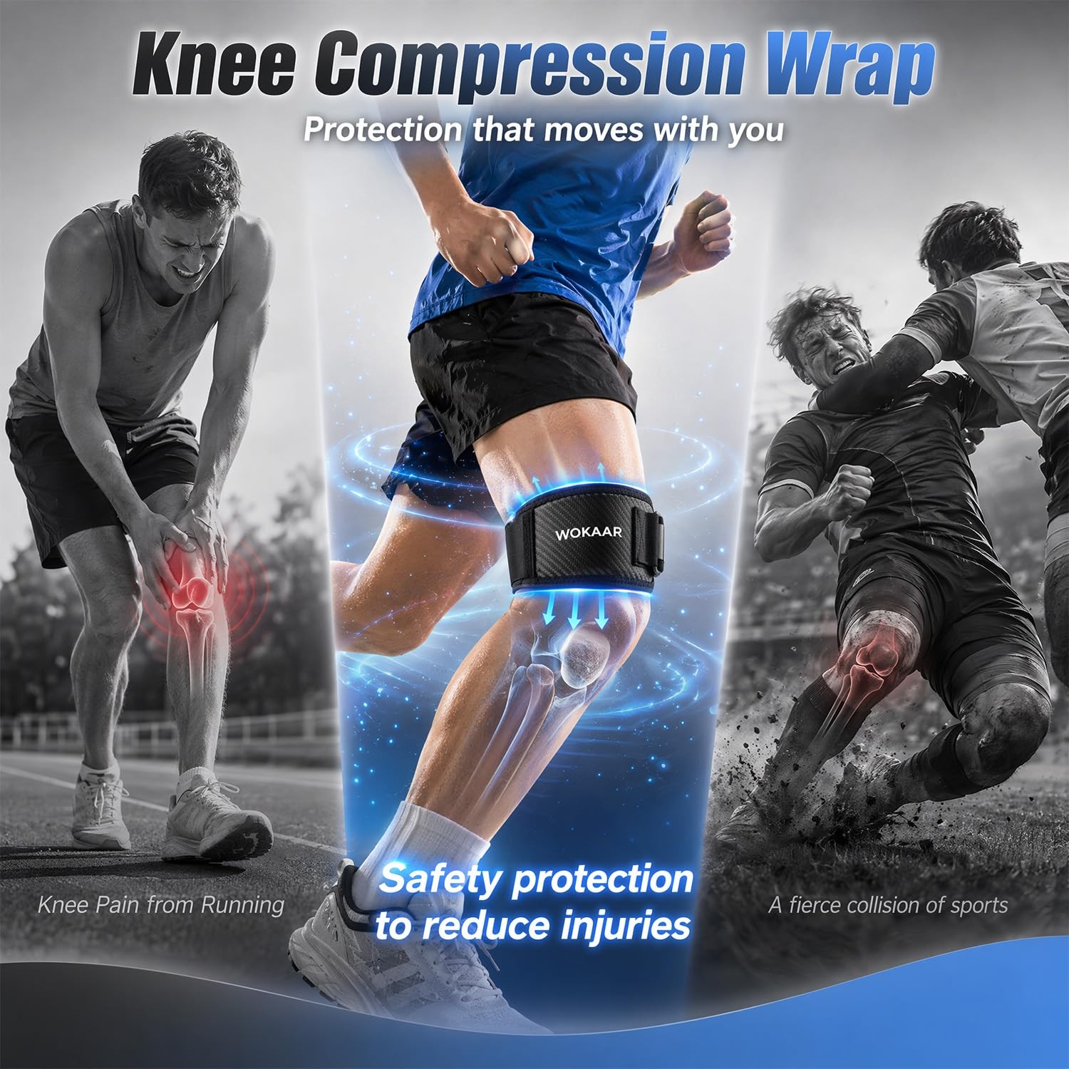 Wokaar IT Band Compression Wrap,High Elastic Lycra Pain Relief Sleeve…