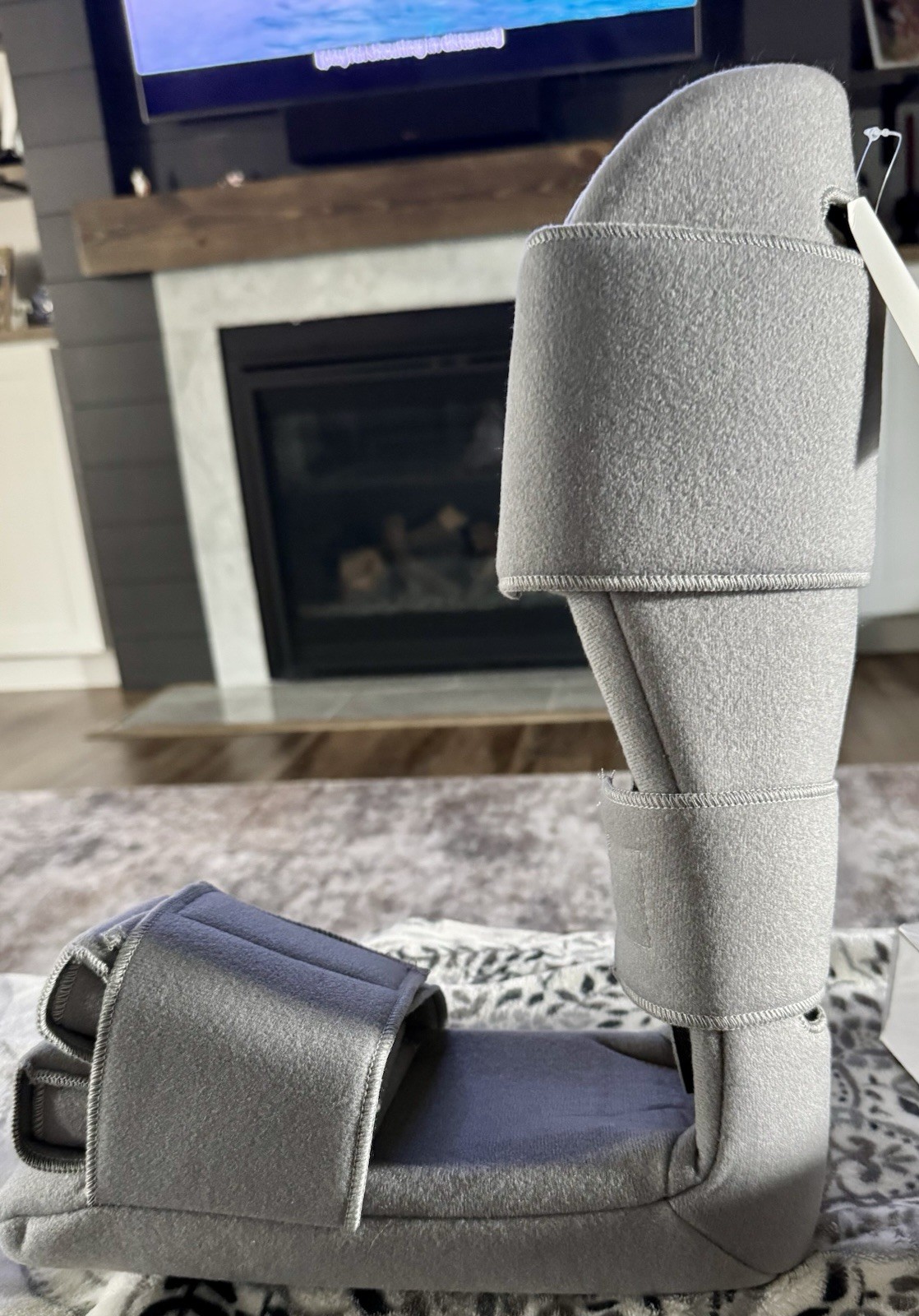 Vive Soft Night Splint Plantar Fasciitis Foot Brace Large Gray Adjustable