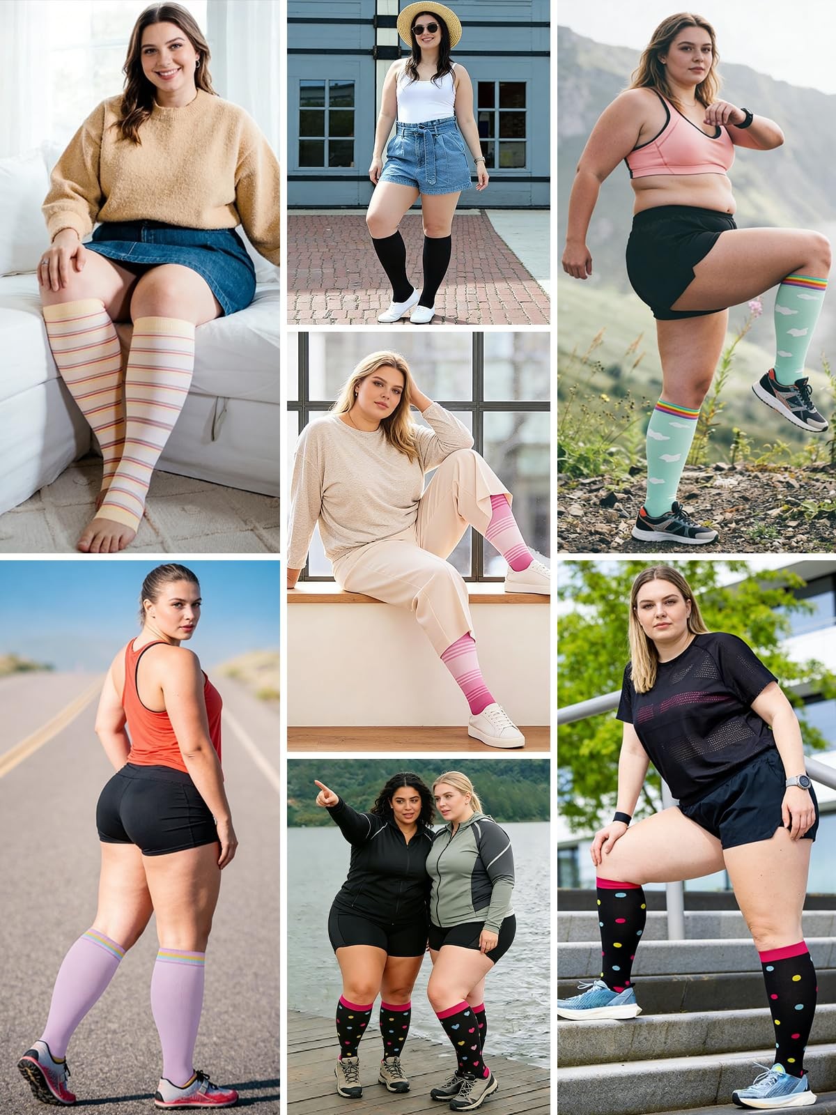 Toeless Plus Size Compression Socks for Women Open 5X-Large-6X-Large, Black