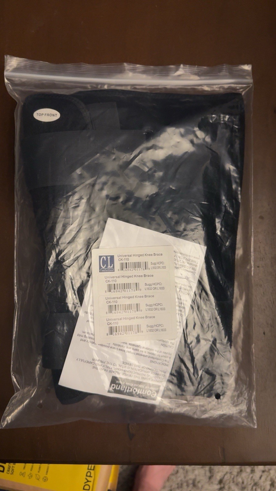 Comfortland CK-110 Universal Hinged Knee Brace NEW Black