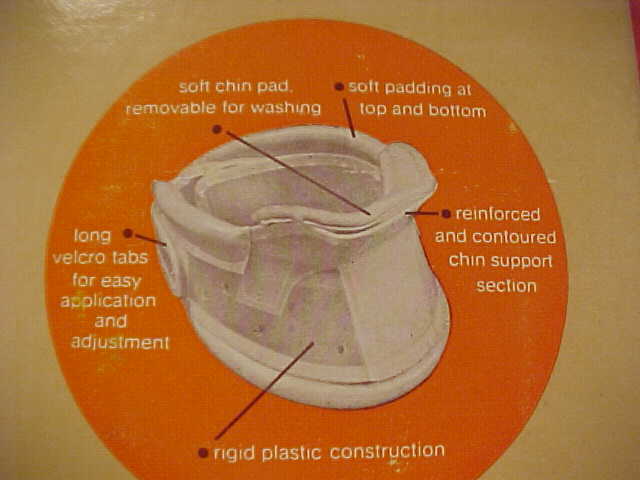 Chin Support Collar Rigid Plastic is Universally Adjustable White New Old Stock