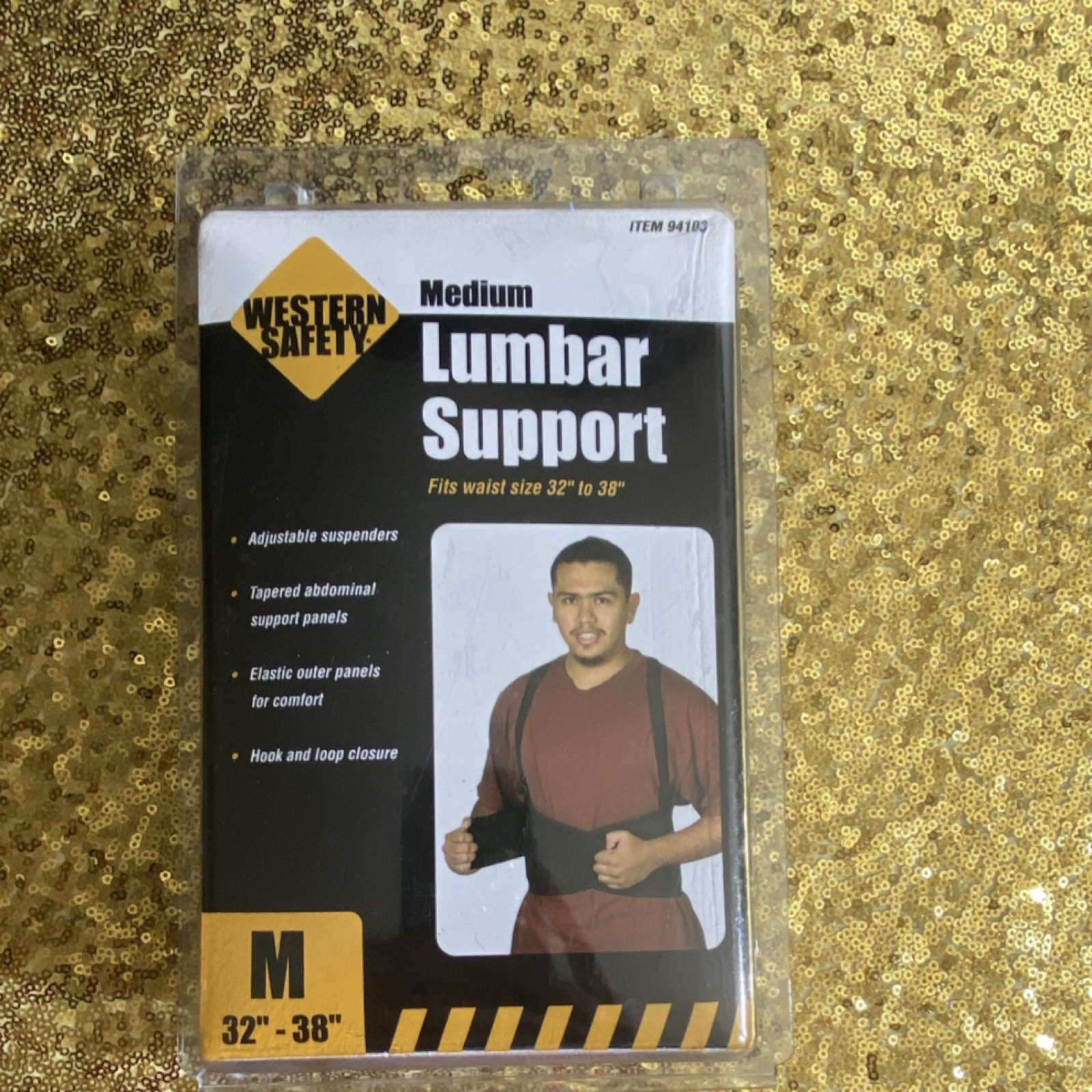 Western Safety Lumbar Support Belt M Black 32-38in Waist 94103