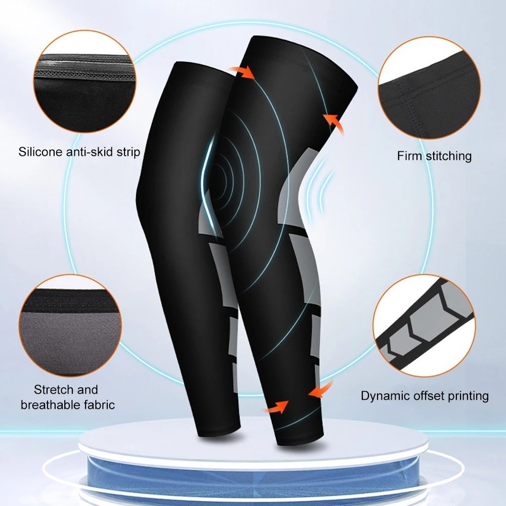 Long Full Leg Compression Brace Knee Support Basketball Football Cycling