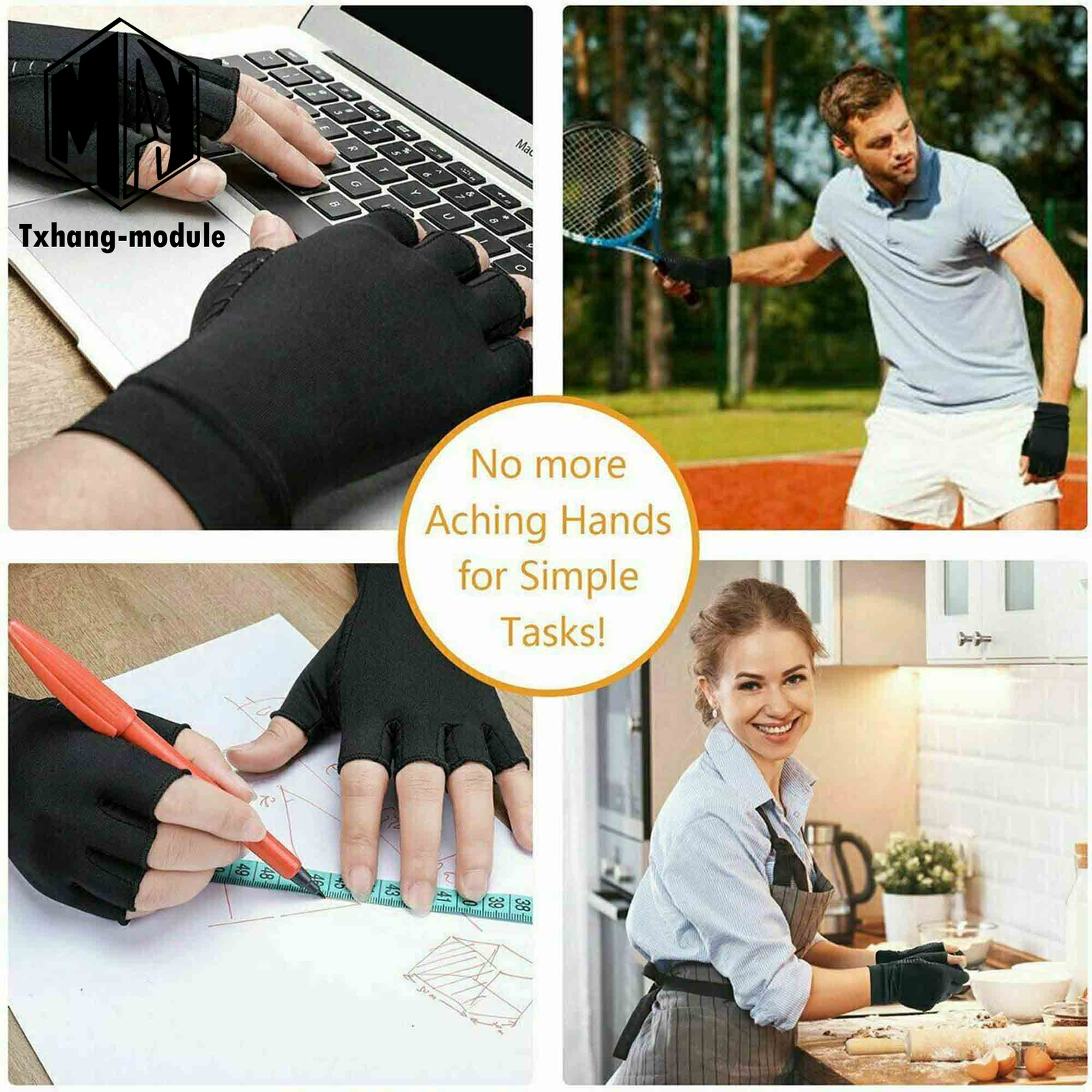 Copper Arthritis Gloves Compression Joint Rheumatoid Osteoarthritis Relief A2TM