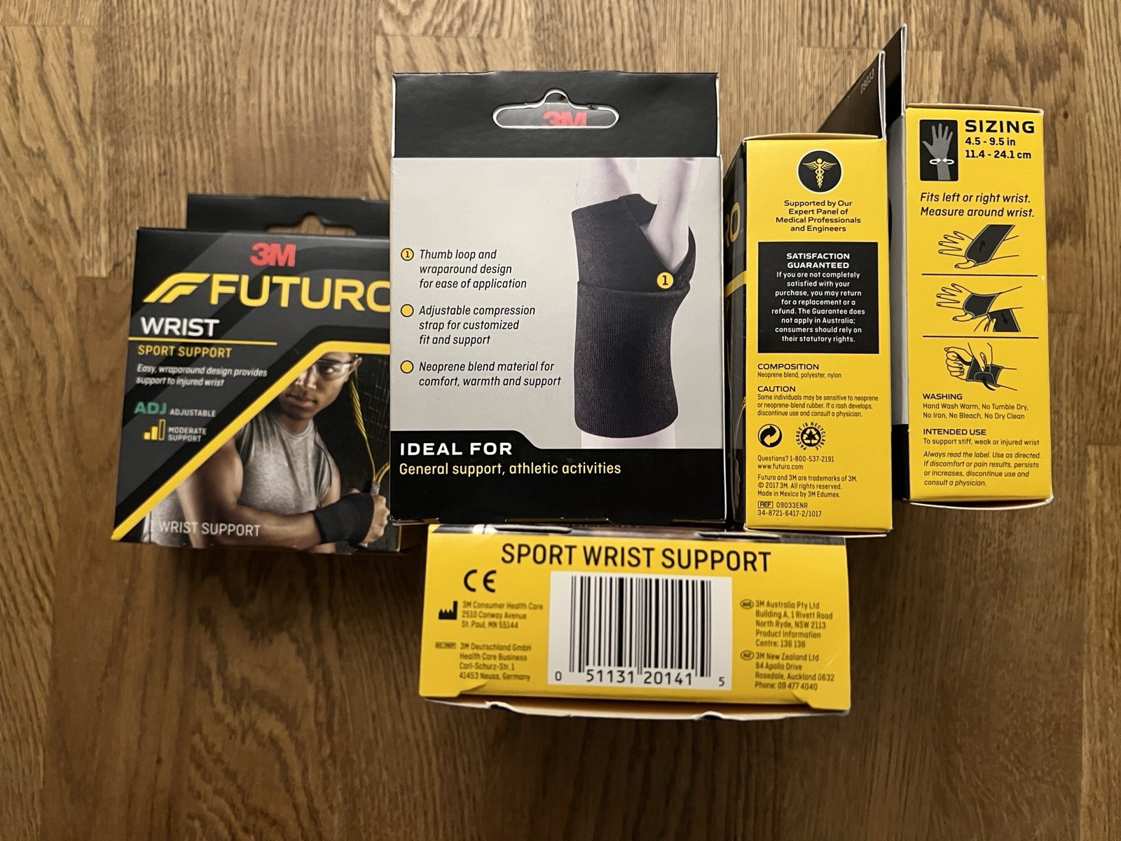Pack of 6 Futuro Sport Wrist Support Adjustable Moderate Support #09033