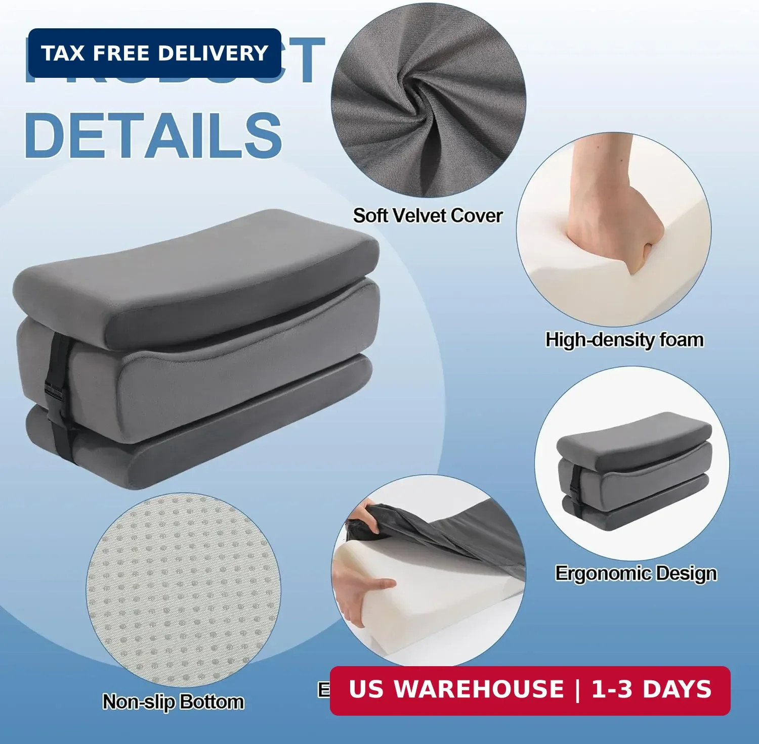 HOMBYS Height Adjustable BBL Pillow After Surgery, BBL Recovery Pillow with Lumb