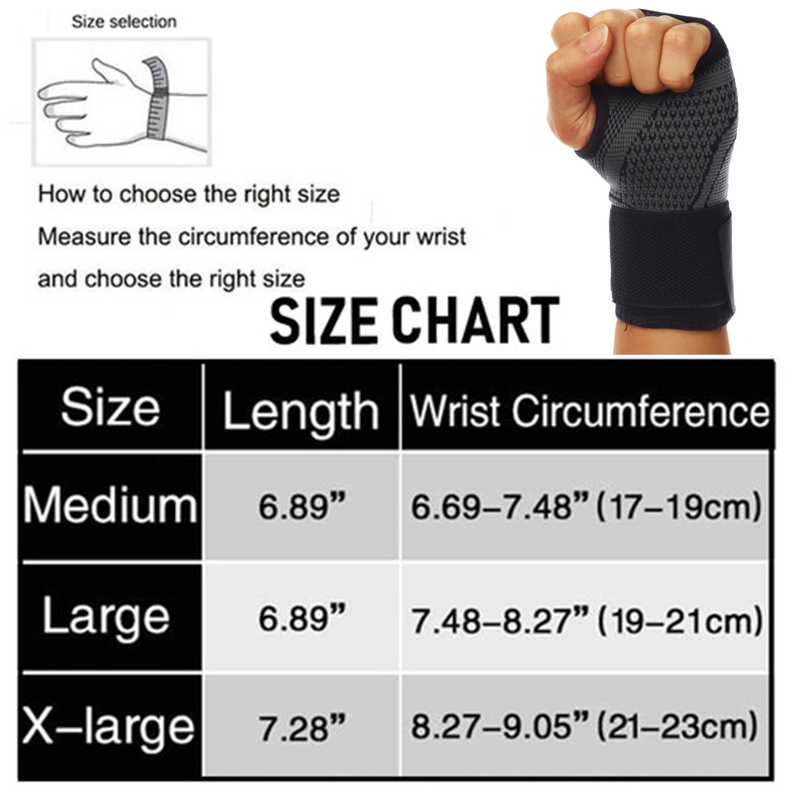 Wrist Hand Brace Support Splint for Sprain Injury Carpal Tunnel Pain Sports