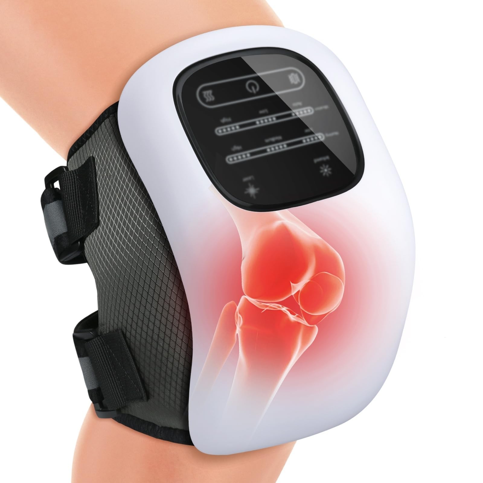 Knee Massager for Pain Relief, Cordless Knee Massager with Heat and Vibration…