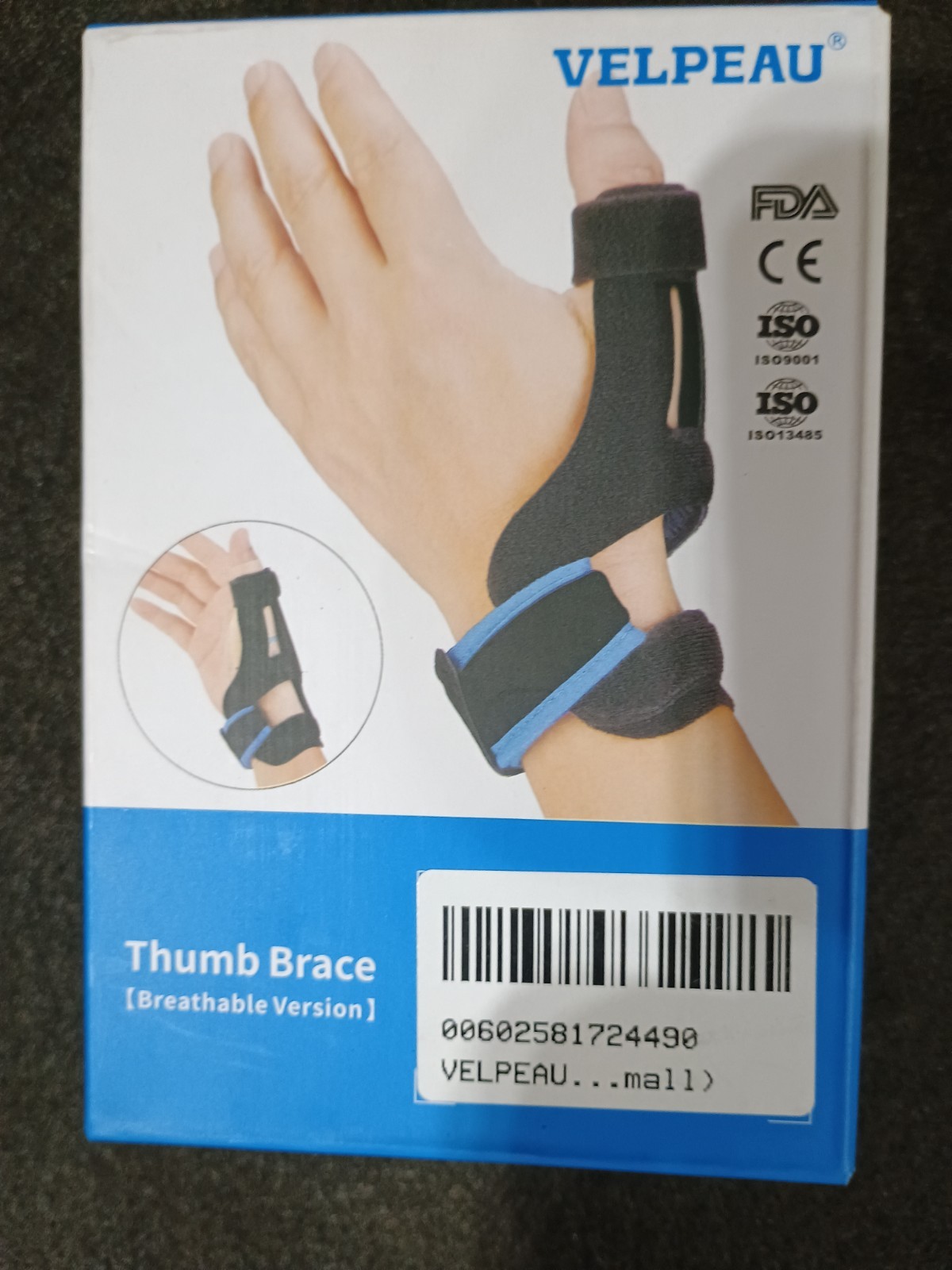 VELPEAU CMC Thumb Brace Joint Support Splint Without Limiting Hand Function MED