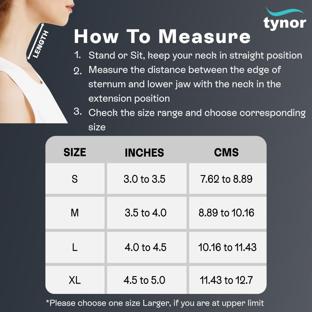 TYNOR Cervical Collar Soft with Support, Beige, Medium, 1 Unit