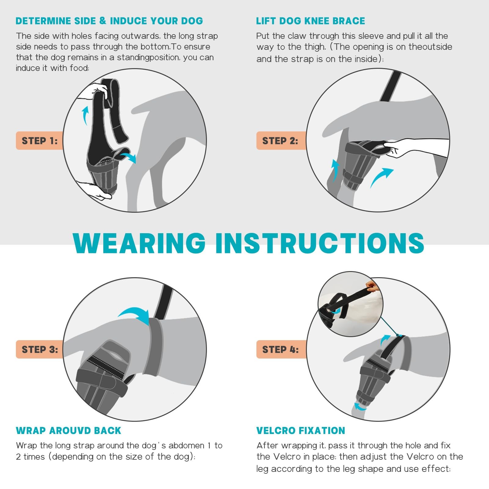 Dog Knee Brace for Torn ACL Hind Leg Adjustable with 2 Stabilizers Support | …