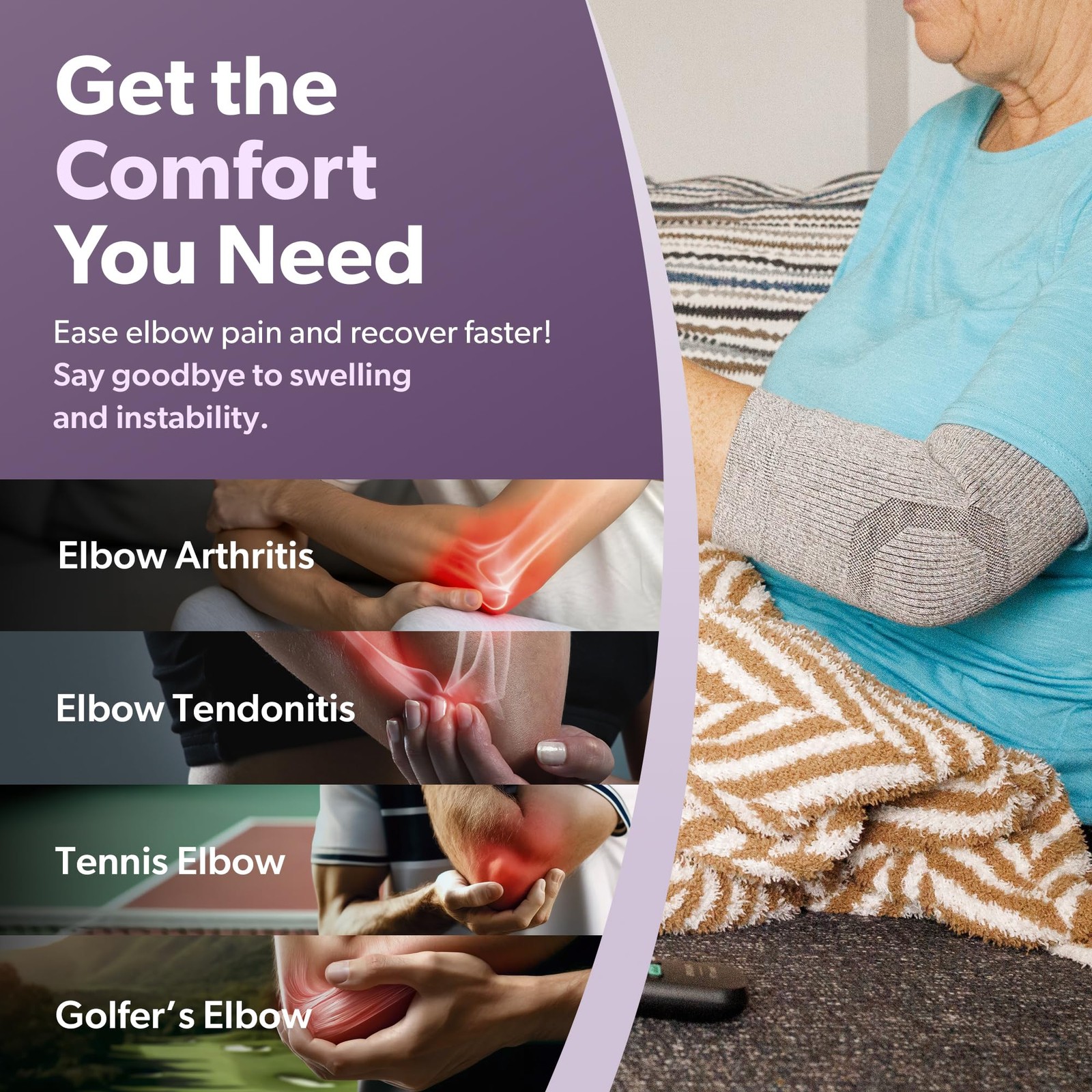 Elbow Compression Sleeve for Bursitis – Olecranon Elbow Brace for Tendonitis,…