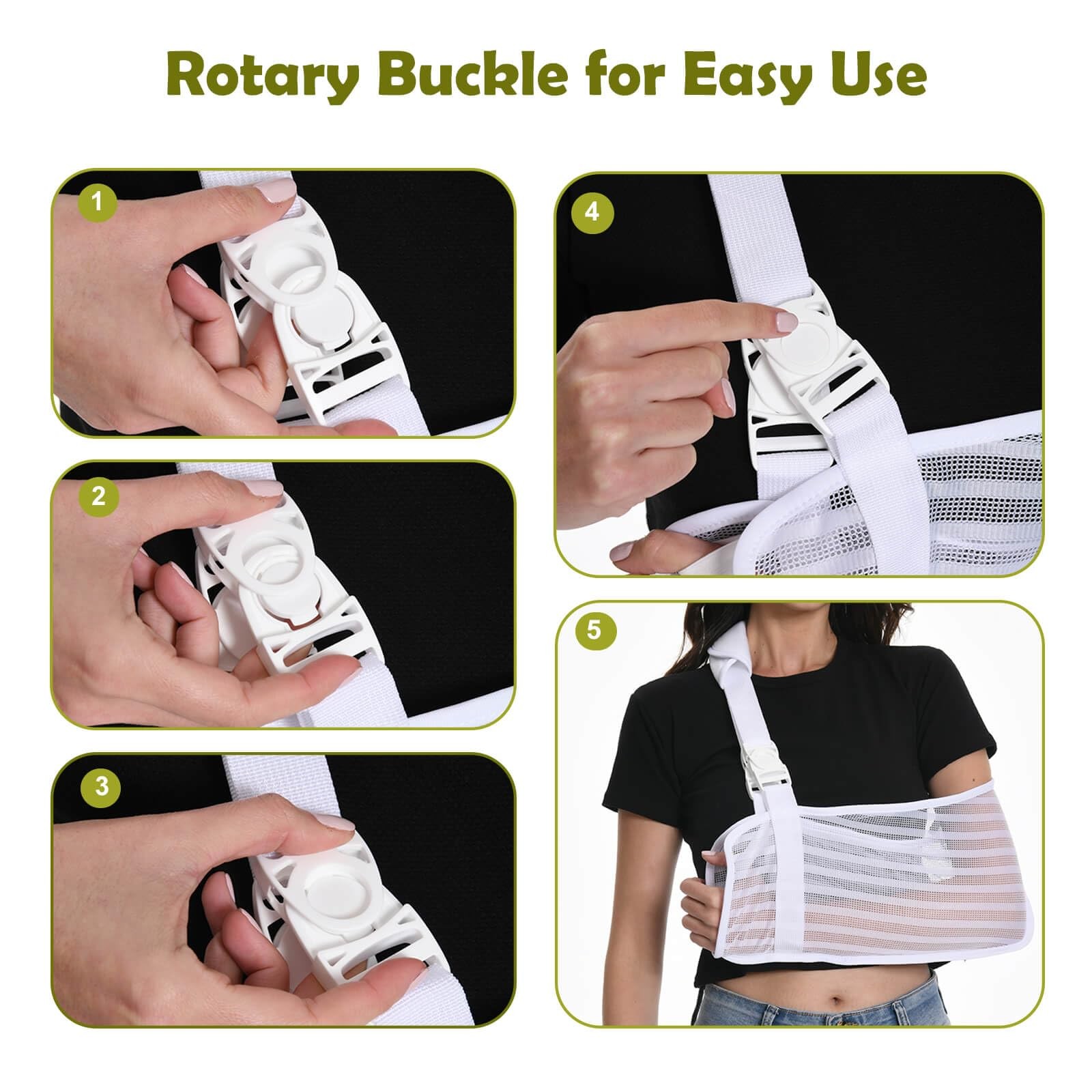 White Arm Sling Broken Arm Torn Rotator Cuff Shoulder Mesh Brace Men Women