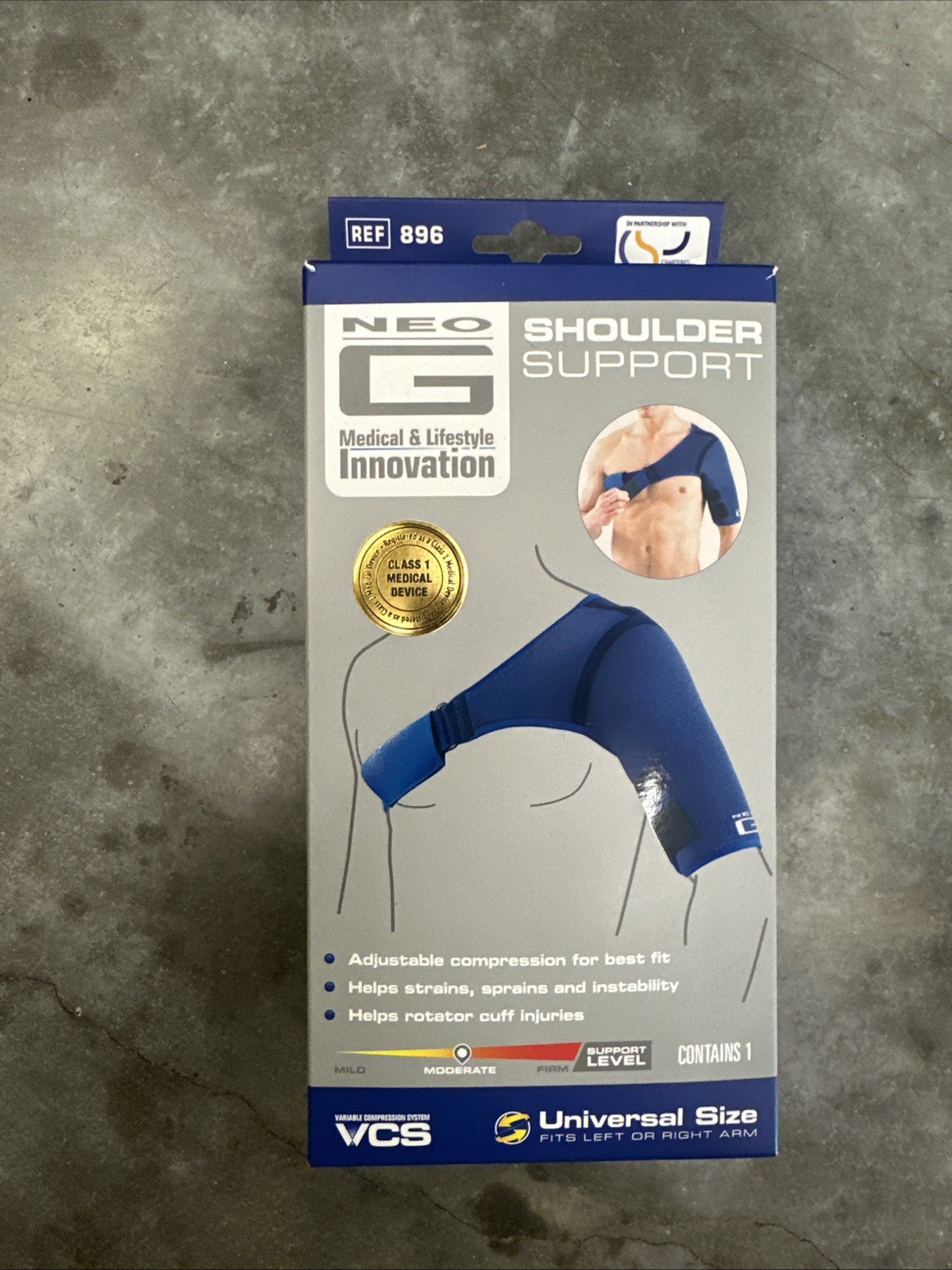 Neo G Shoulder Support Brace #896 Universal Fits Right or Left Arm