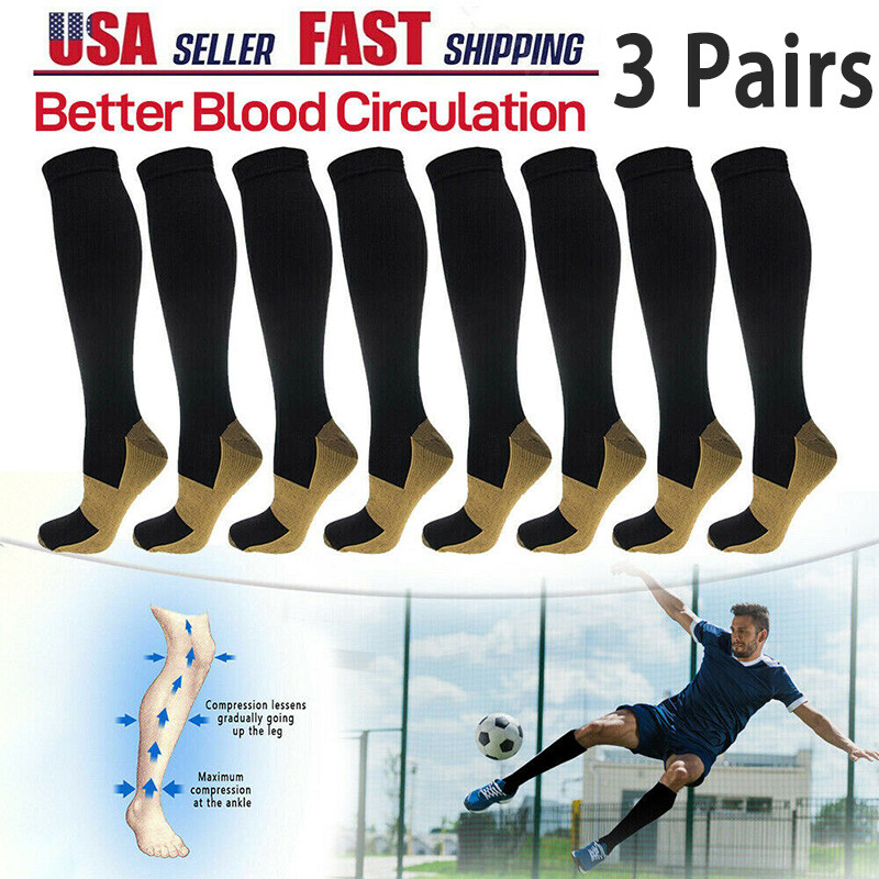 Best Copper Compression Socks 30-40mmHg For Men Women Medical Running Athletic