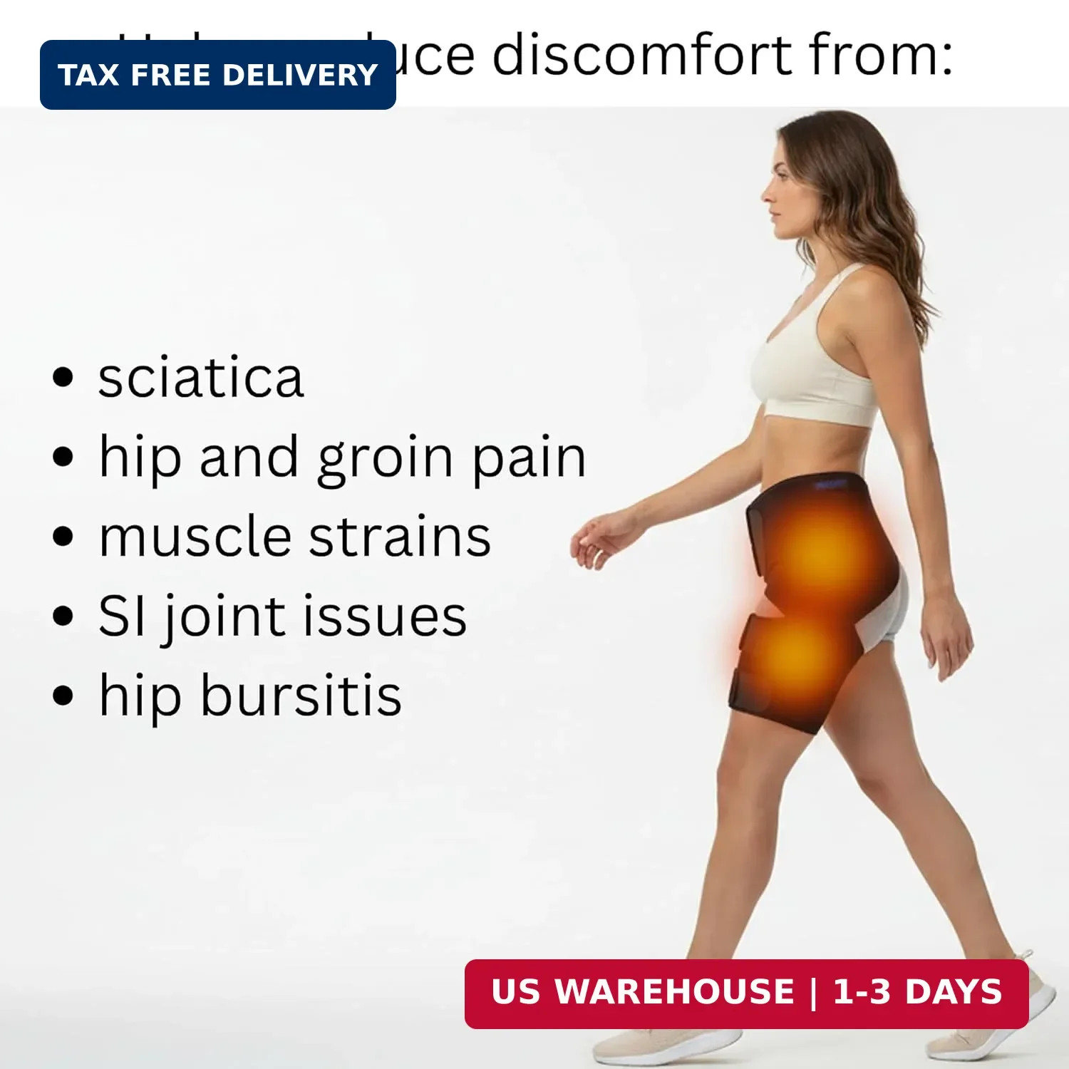 Hip Brace for Sciatica Pain Relief – Thigh, Hamstring, Groin, Pull Wrap – Compre