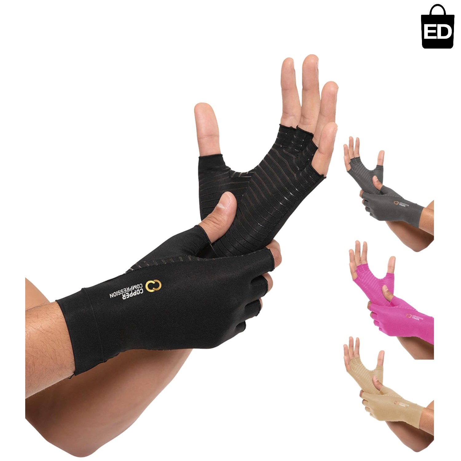 Lightweight Fingerless Gloves for Arthritis & Carpal Tunnel Relief – Large Size