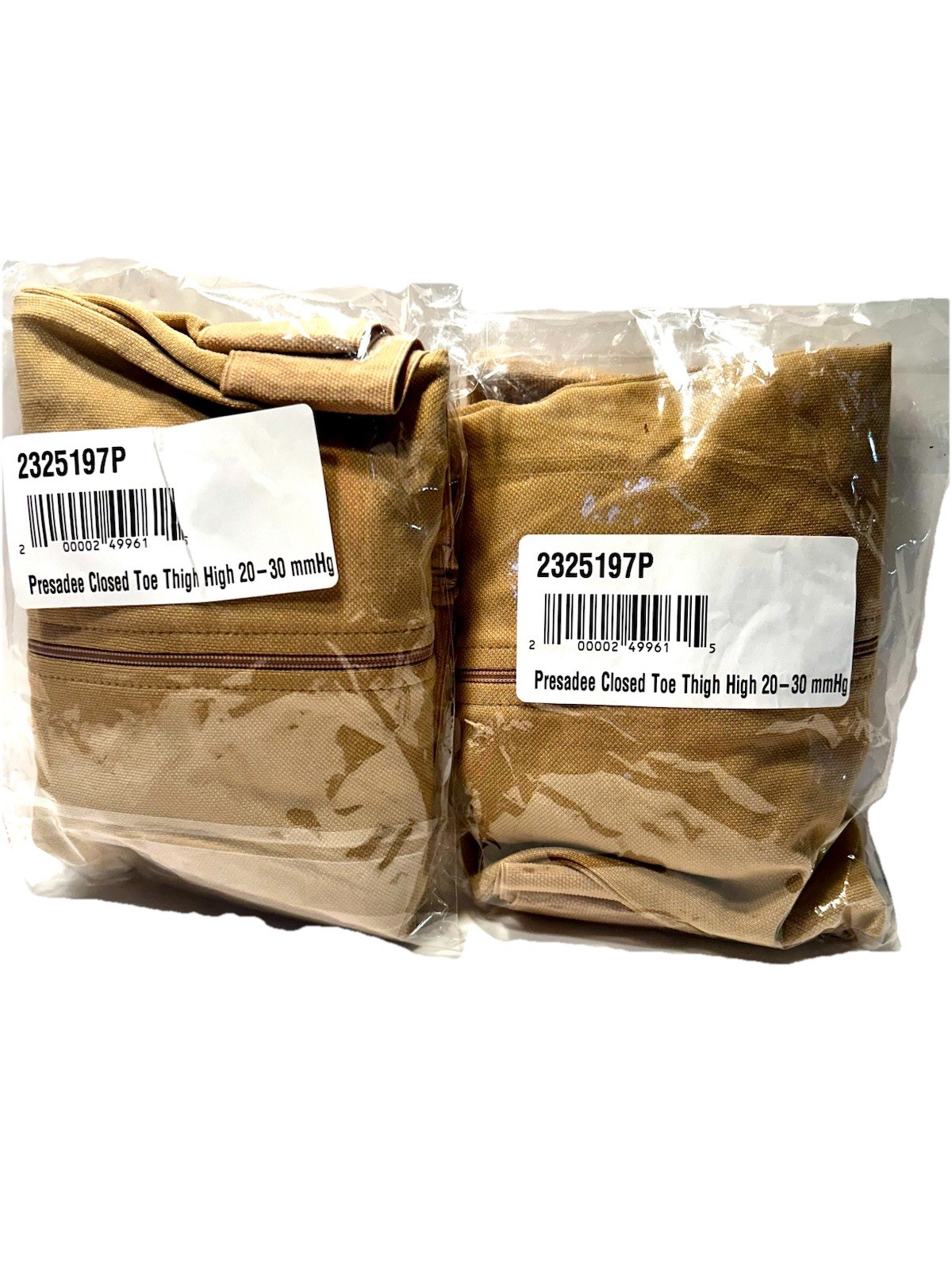 Lot Of 2 Pair Presadee Closed Toe 20-30 mmHg Firm Compression LegZip Ankle-Thigh