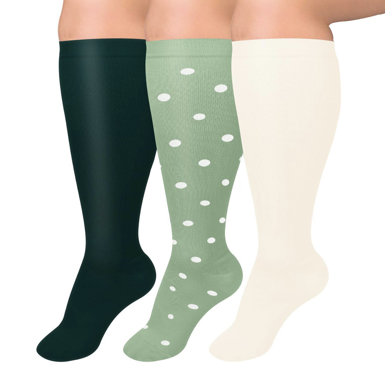 3/4/5 Pairs Plus Size Compression Socks Extra Wide Calf Knee High Support Socks