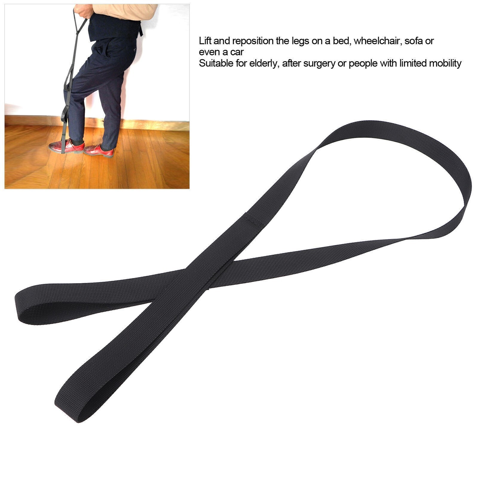 Nylon Leg Lifter Strap Postoperative Recovery Long Band Mobility Aid for Car Bed