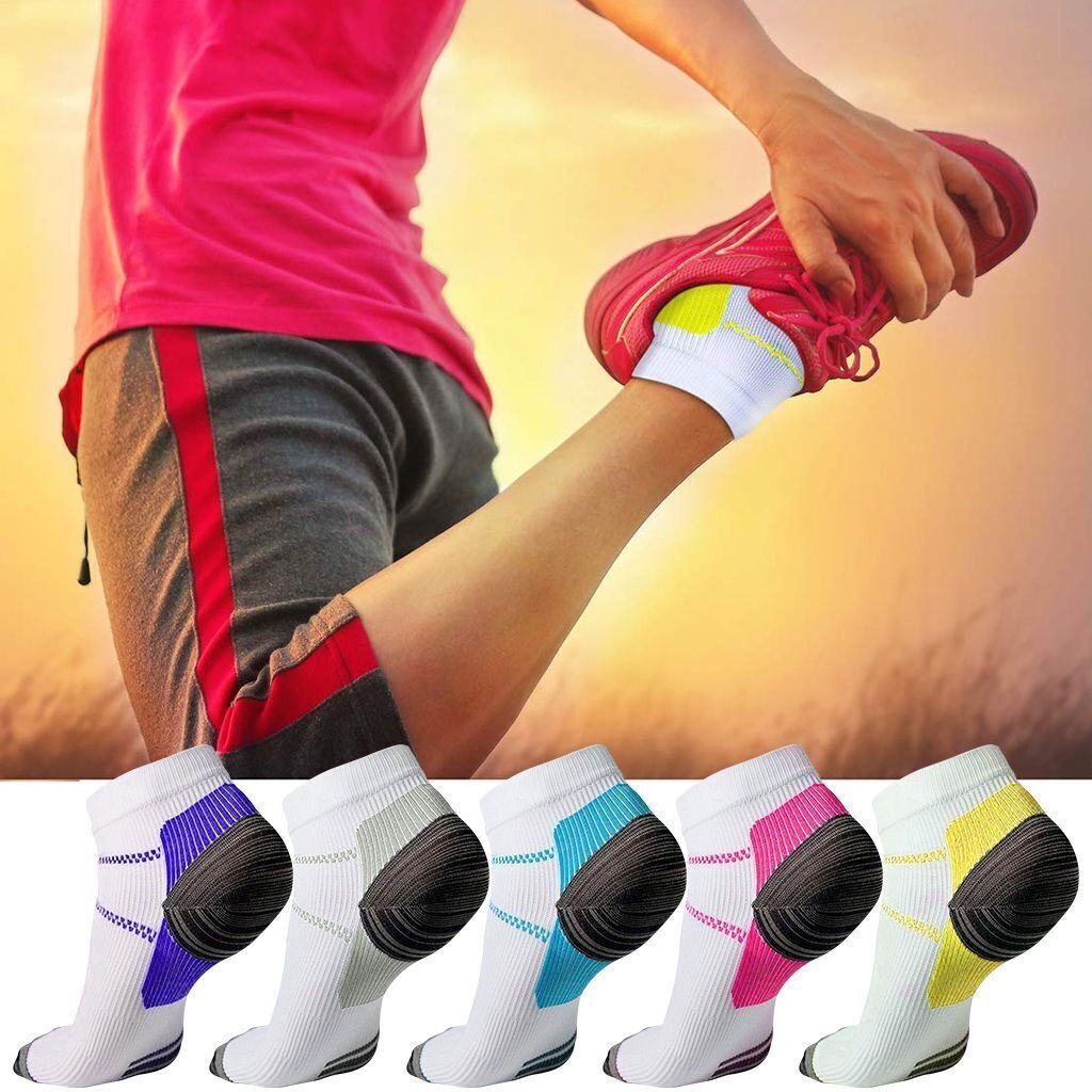 5Pk Compression Socks Planter Fasciitis Heel Ankle Support Foot Arch Pain Relief