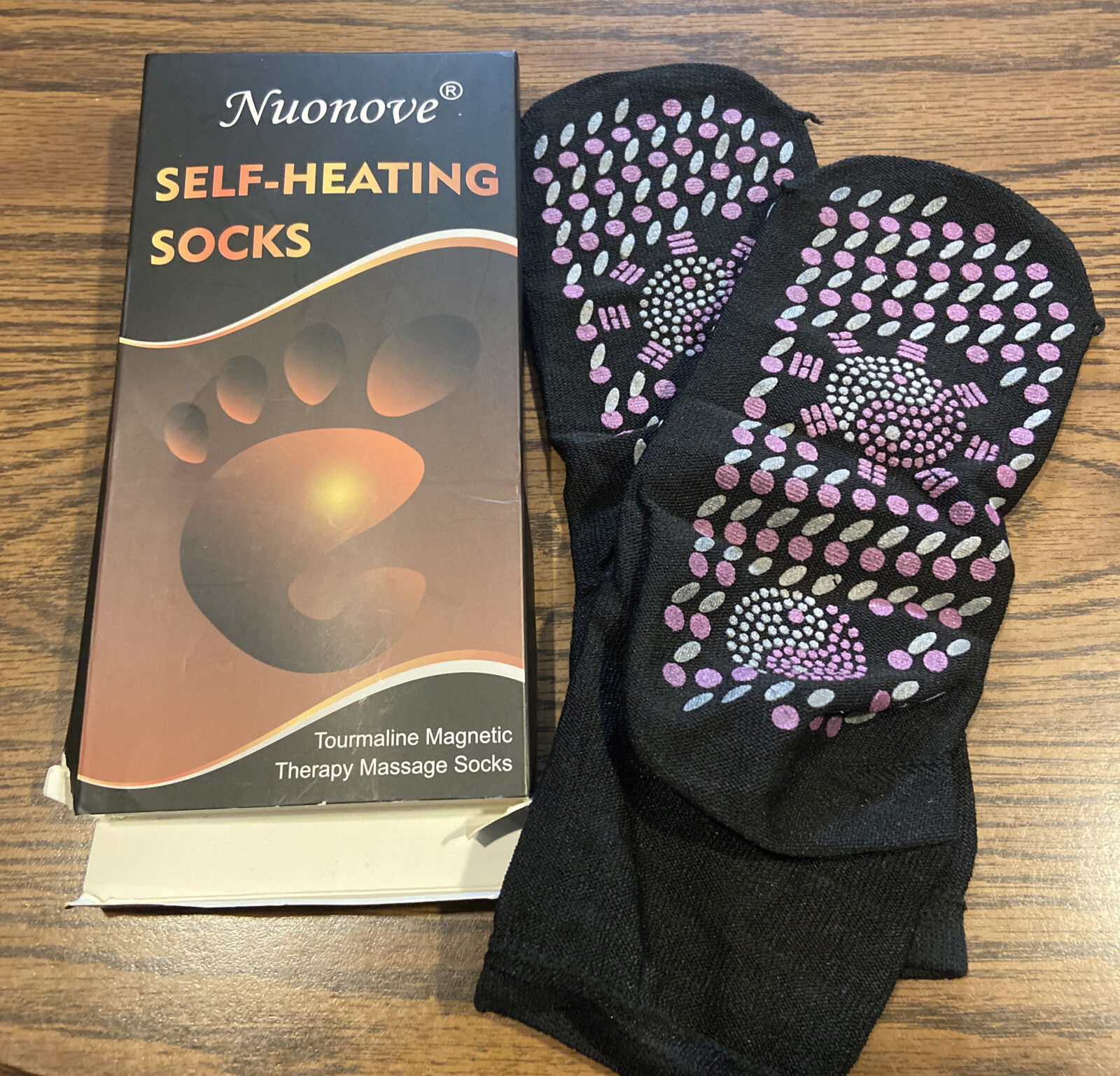 Self-Heating Socks Nuonove New | Open Box | Tourmaline Magnetic Therapy Massage