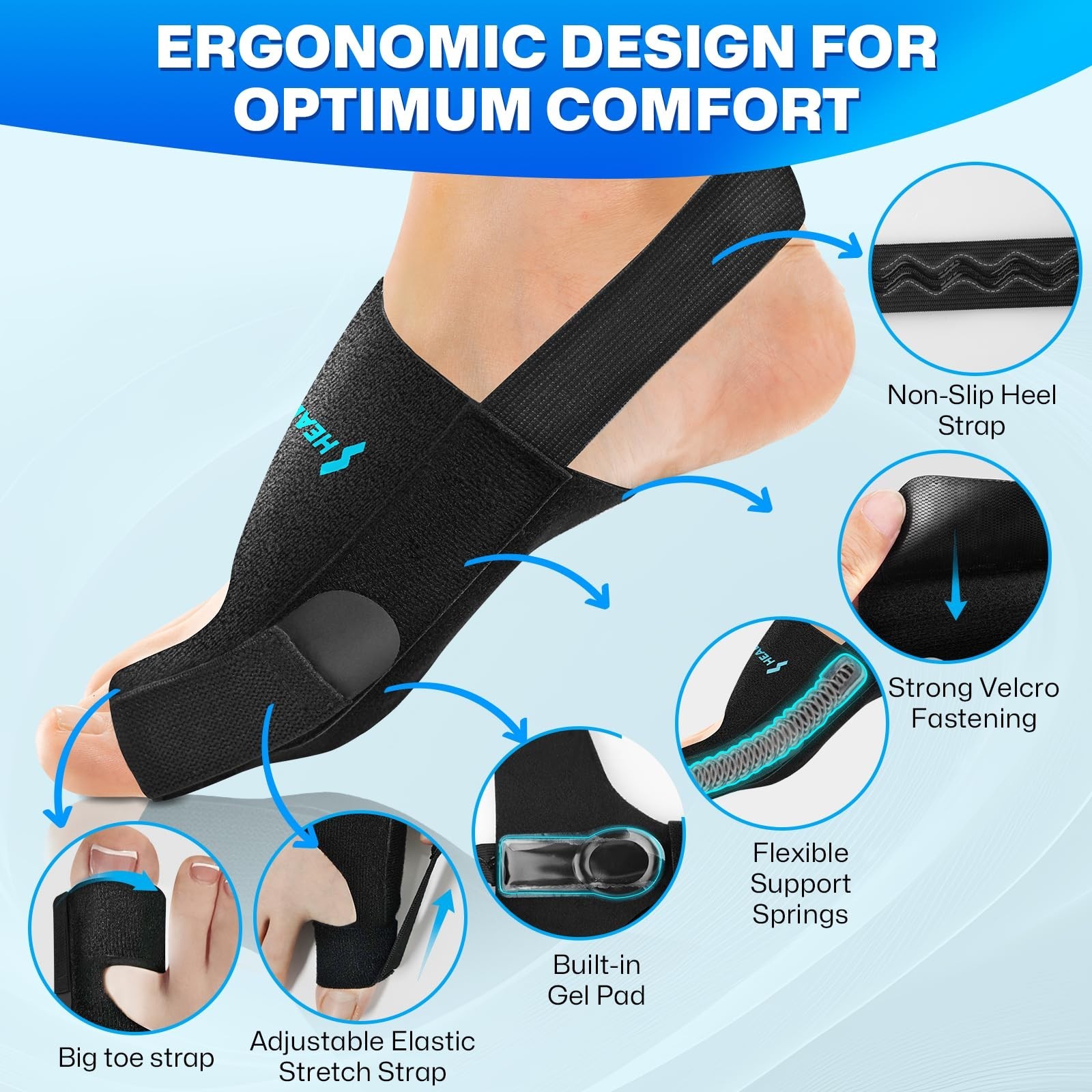 Adjustable Bunion Corrector for Men & Women, Big Toe Straightener Splints with G