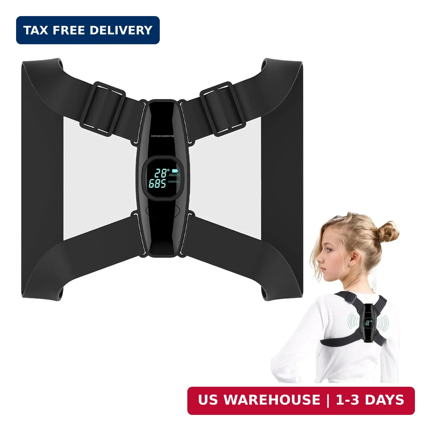 Upgraded Smart Posture Corrector Adjustable Posture Correction Angle with Vibrat