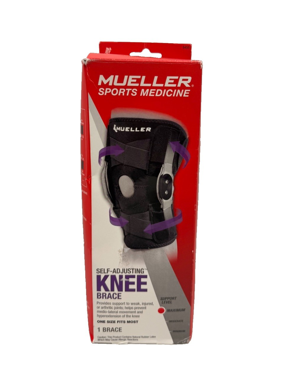 Mueller Sports Medicine Self Adjusting Knee Brace| One Size, Black | Brand New