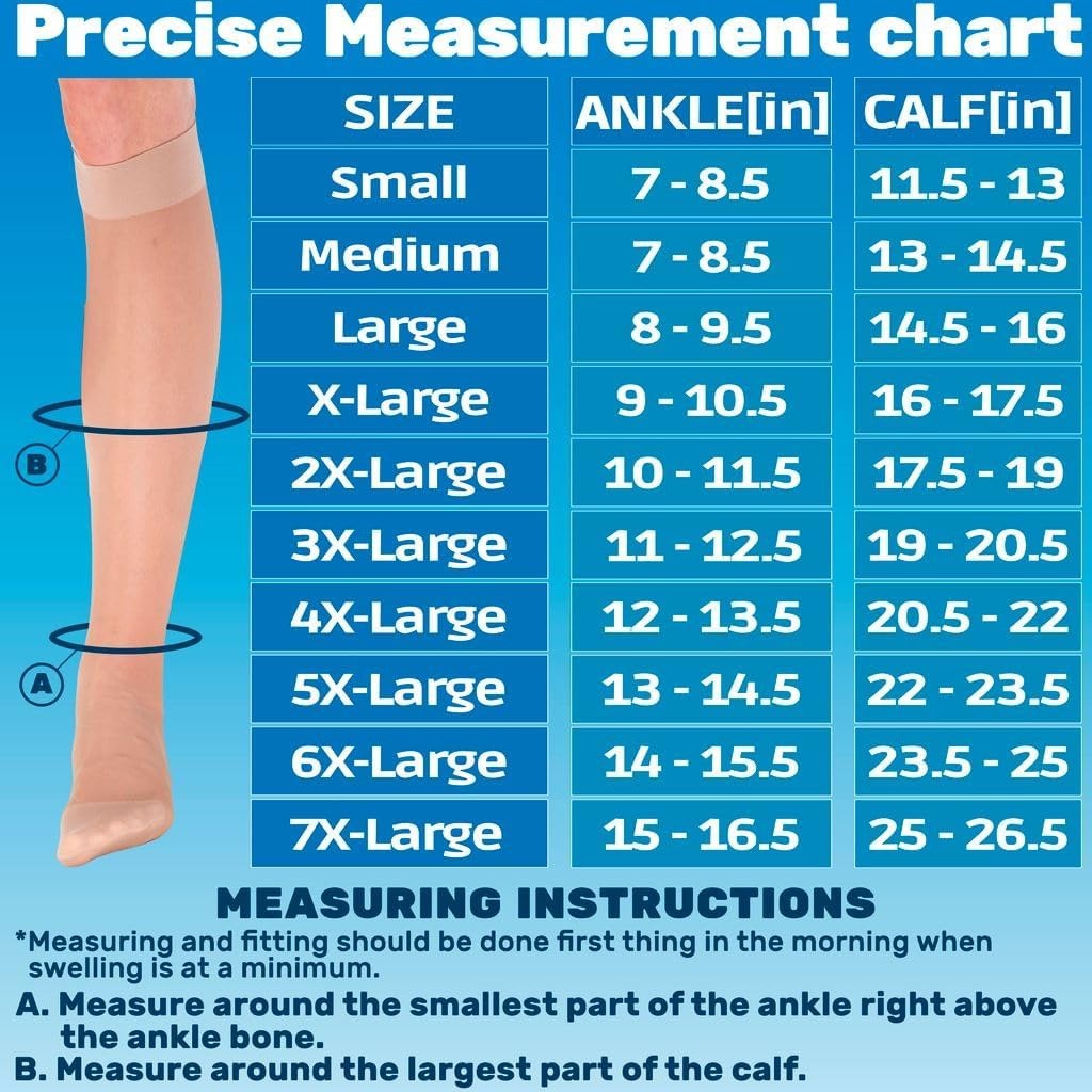 ABSOLUTE SUPPORT – Compression Stockings for Women 20-30mmHg – Sheer Graduate…
