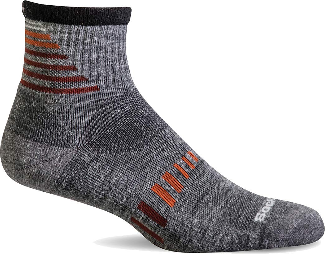 Men’s Ascend II Quarter Moderate Compression Socks, Grey – M/L
