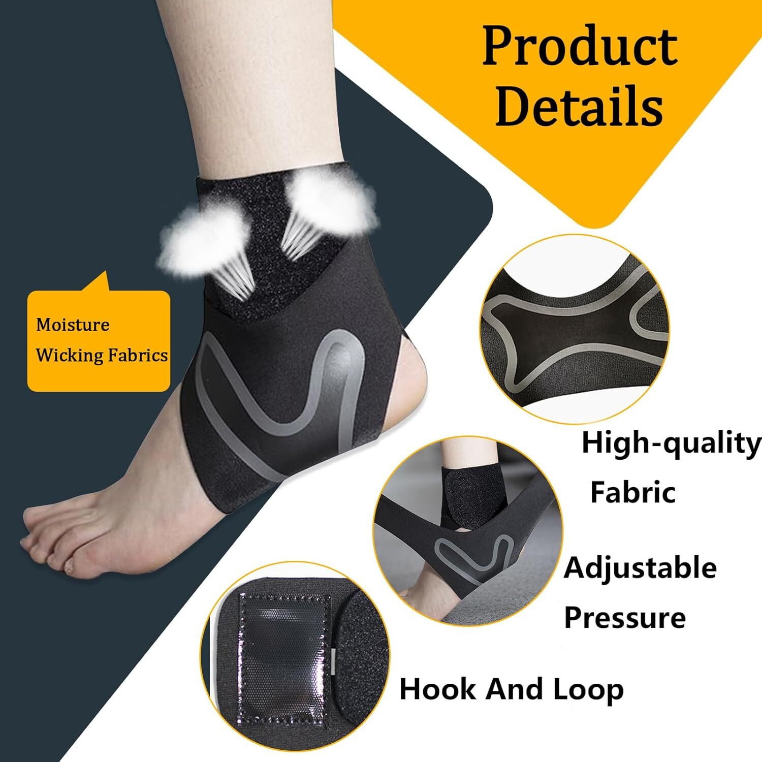 Ankle Brace Support Compression Sleeve Plantar Fasciitis Pain Relief Feet Wrap