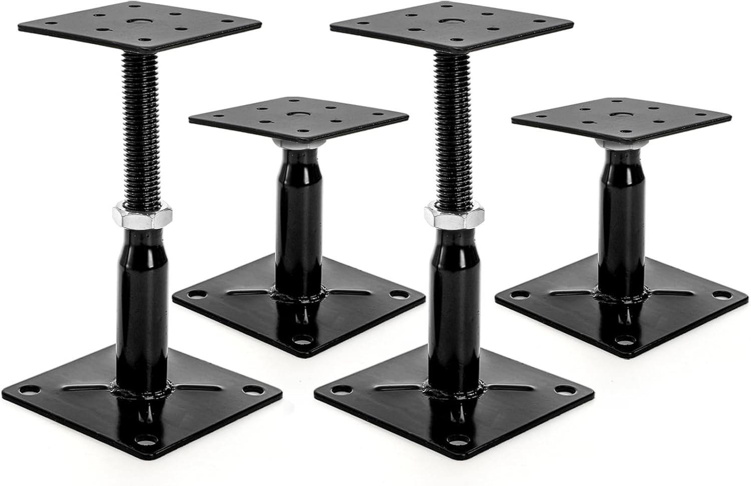 4 Pack Adjustable Support Jacks – Heavy Duty Floor Jack Set, Lifts 4.2″ to 7.4″