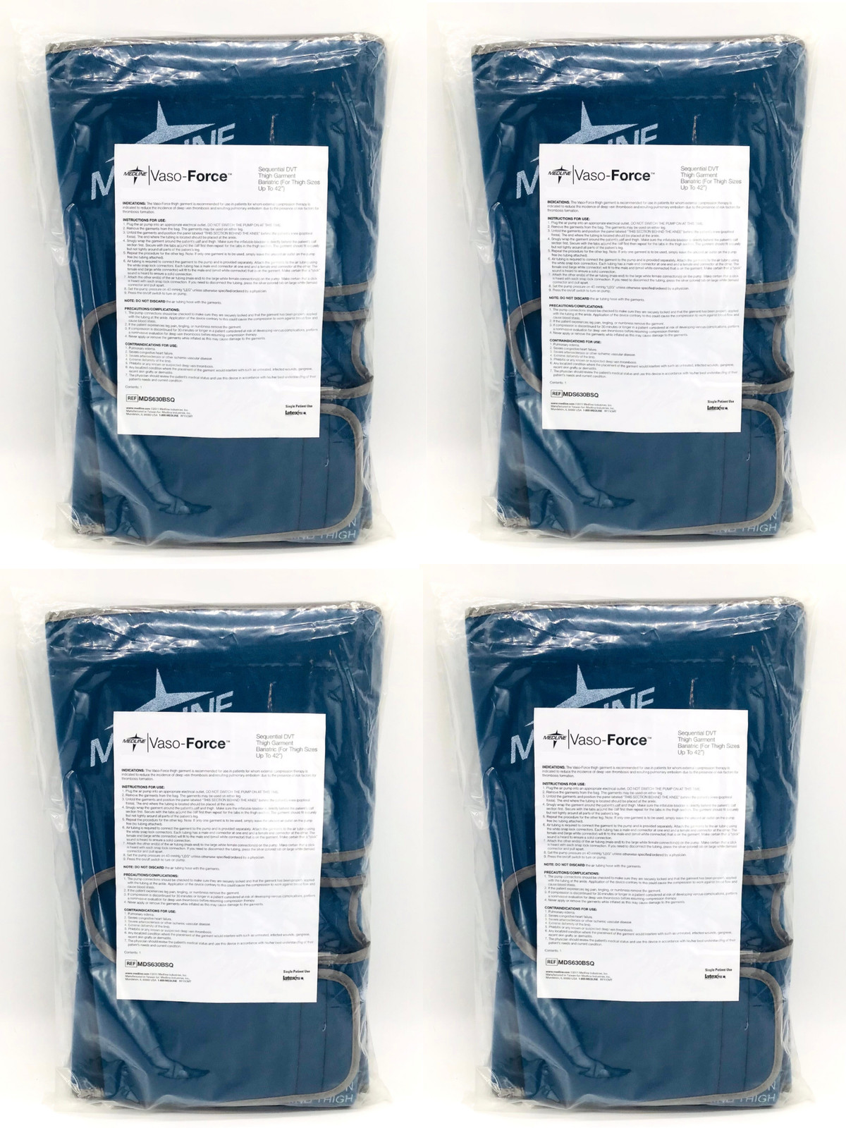 Medline MDS630BSQ Vaso-Force Sequential DVT Thigh Bariatric – LOT of 4 Pairs