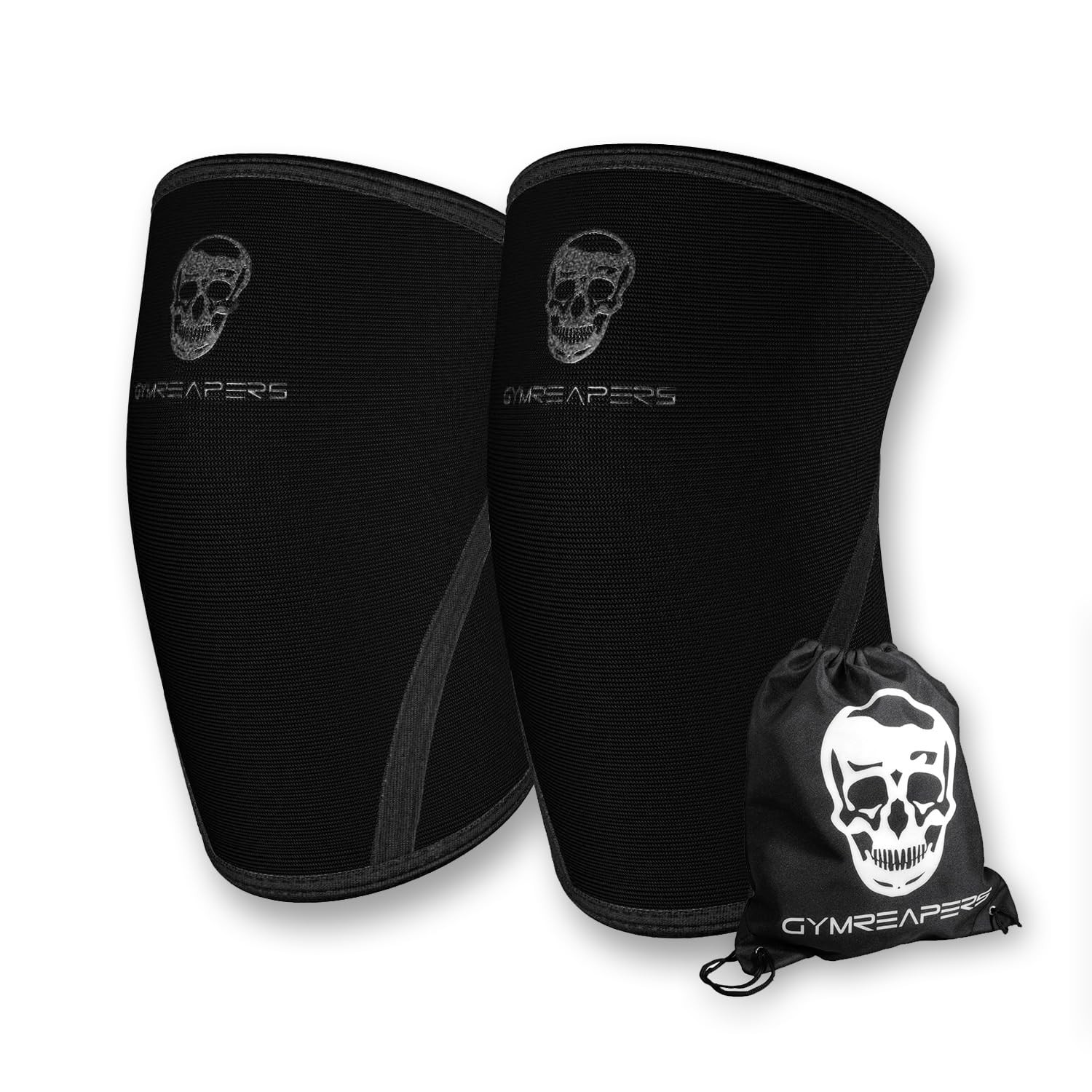 Gymreapers 7mm Knee Sleeves, IPF Approved, 1 Pair, Black, Small