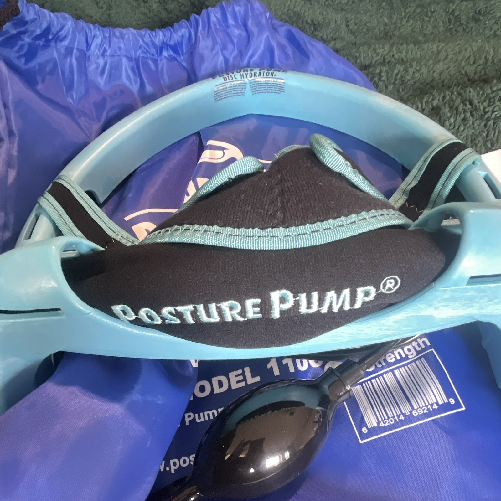 Posture Pump 1100-SX Cervical Neck Support Traction Brace Adjustable Blue/Black