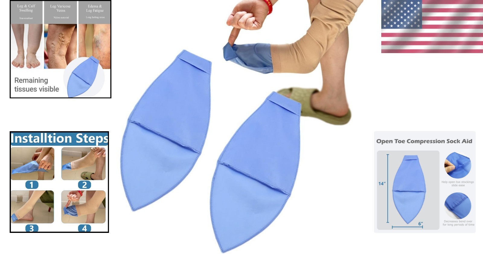 2-Pcs Open Toe Slip Sock Applicator – Elevate Comfort & Independence for Users